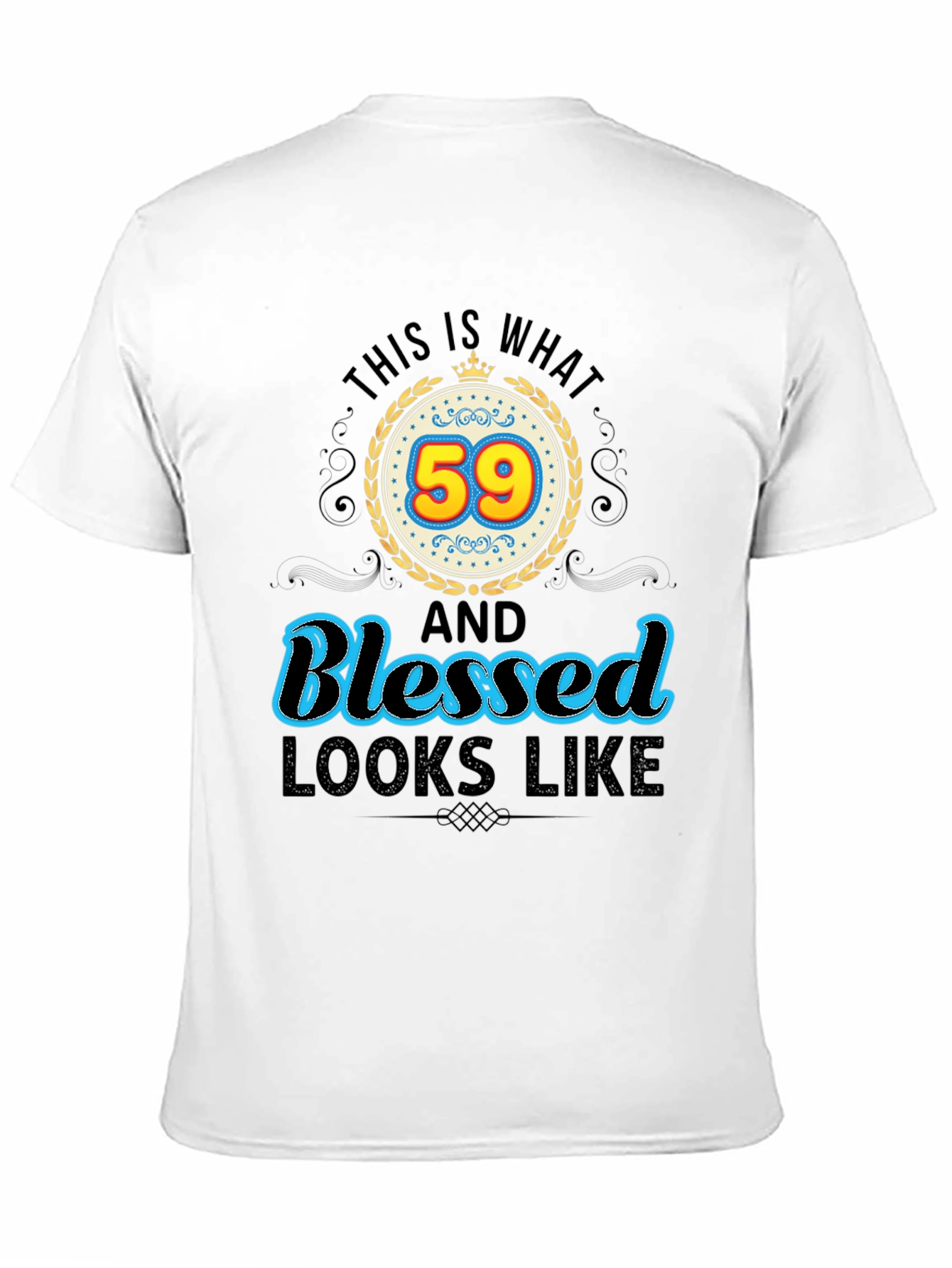 Black Blessed 59th Birthday Graphic T-Shirt view 11