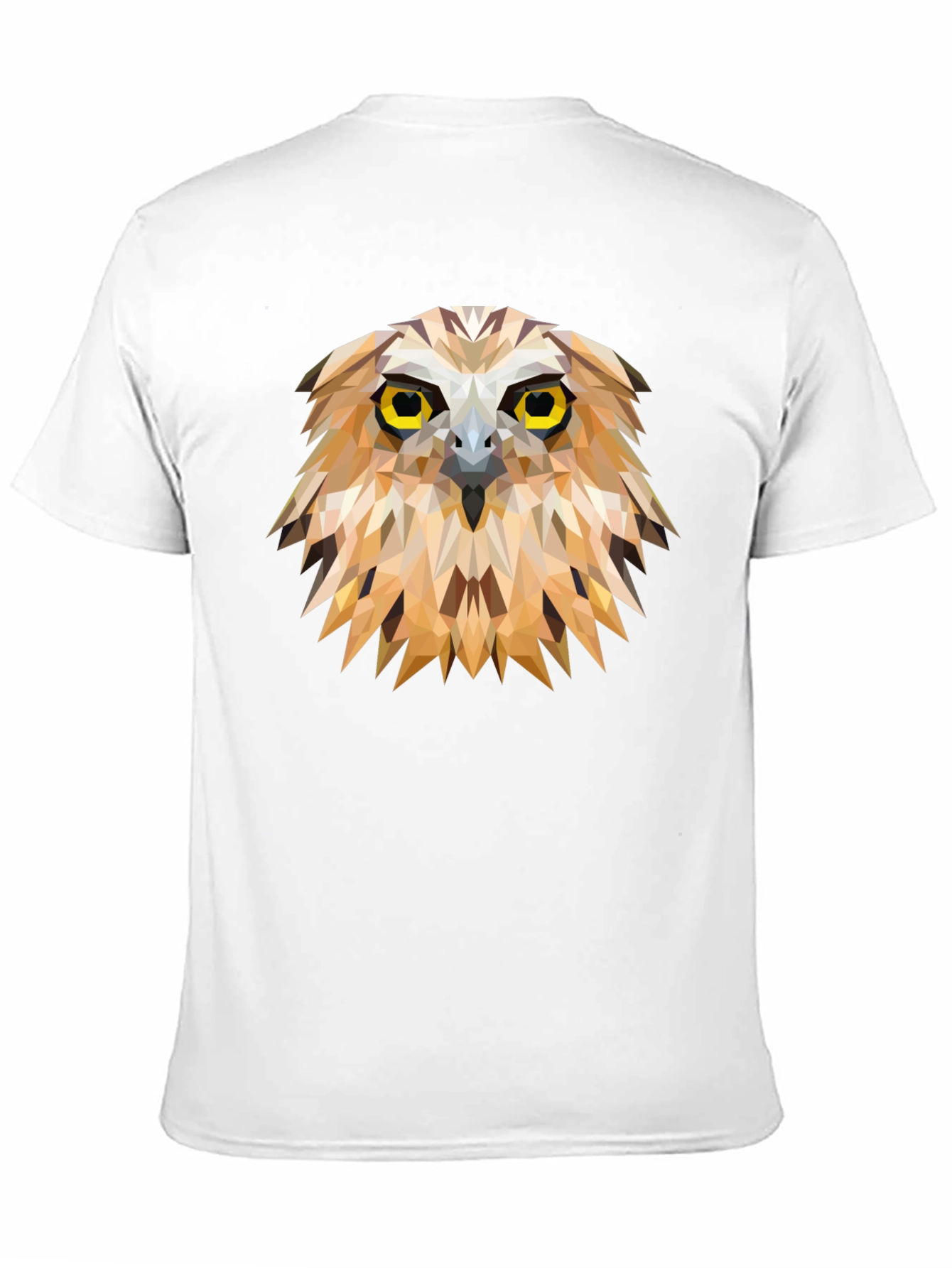 Black Geometric Owl Graphic Tee - Unique Men's Black T-Shirt view 11