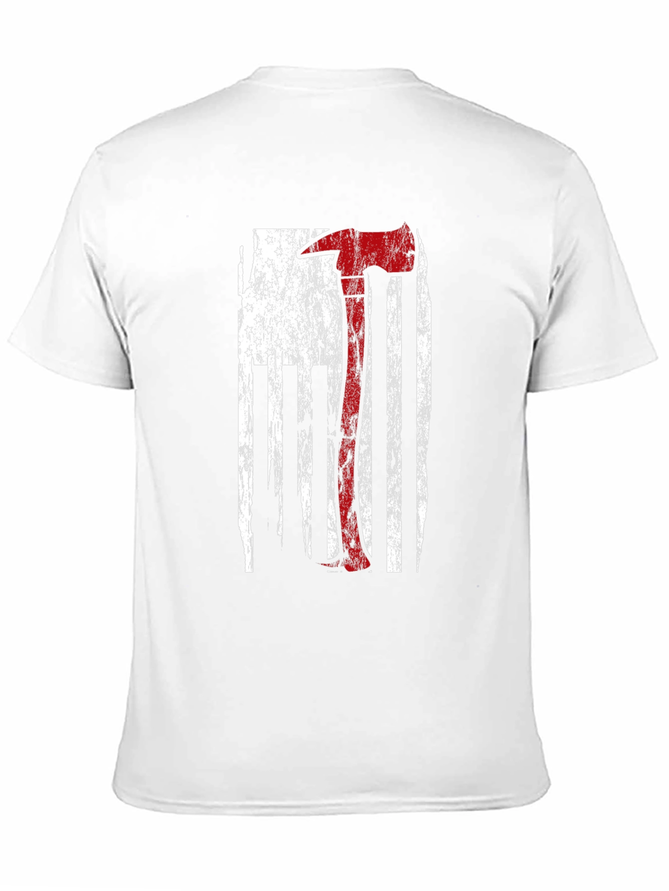 Black Firefighter Axe US Flag T-Shirt view 11