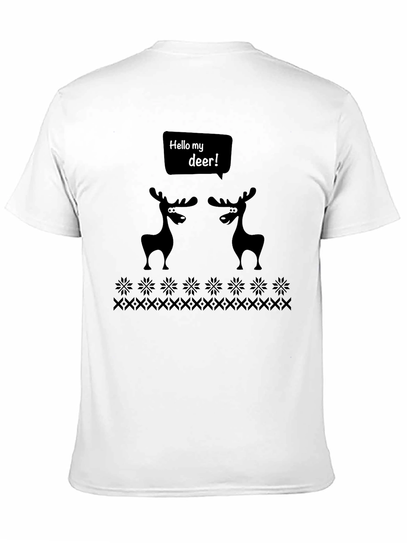 Black Hello My Deer Graphic T-Shirt - Black Crew Neck Tee view 11