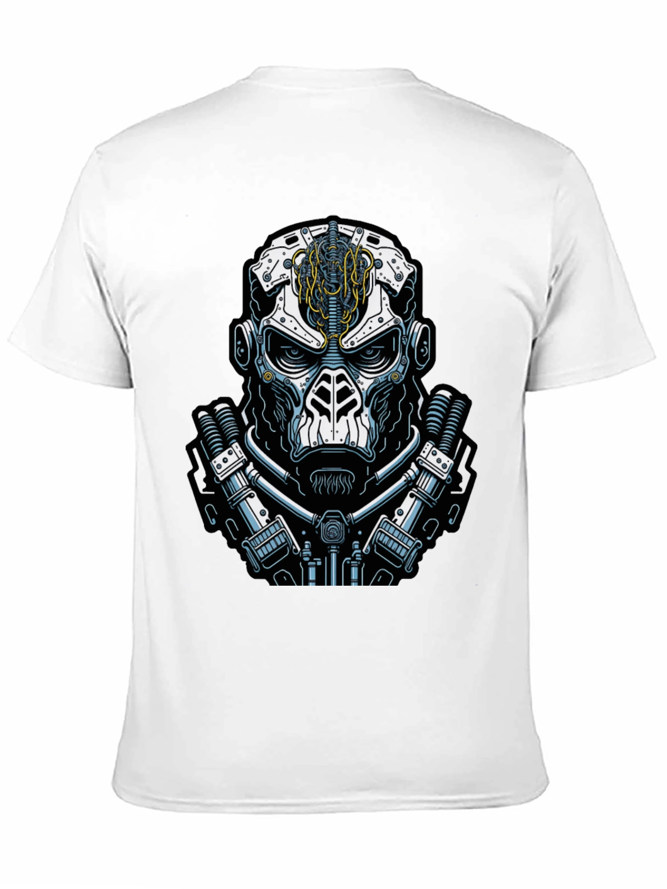 Black Cyberpunk Skull Graphic Tee - Black view 11