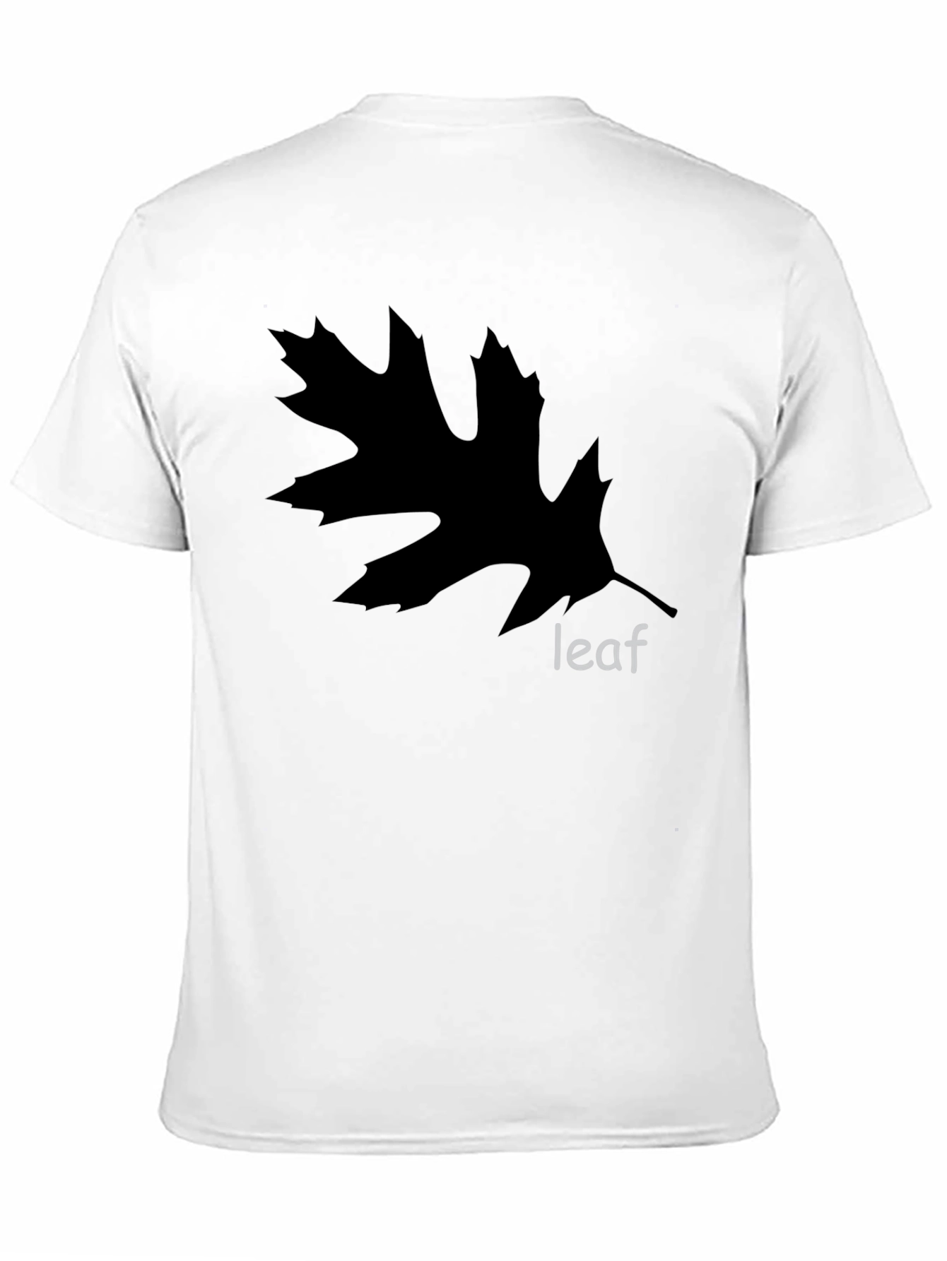 Black Leaf Graphic Black Tee - Nature Inspired Casual Wear view 11