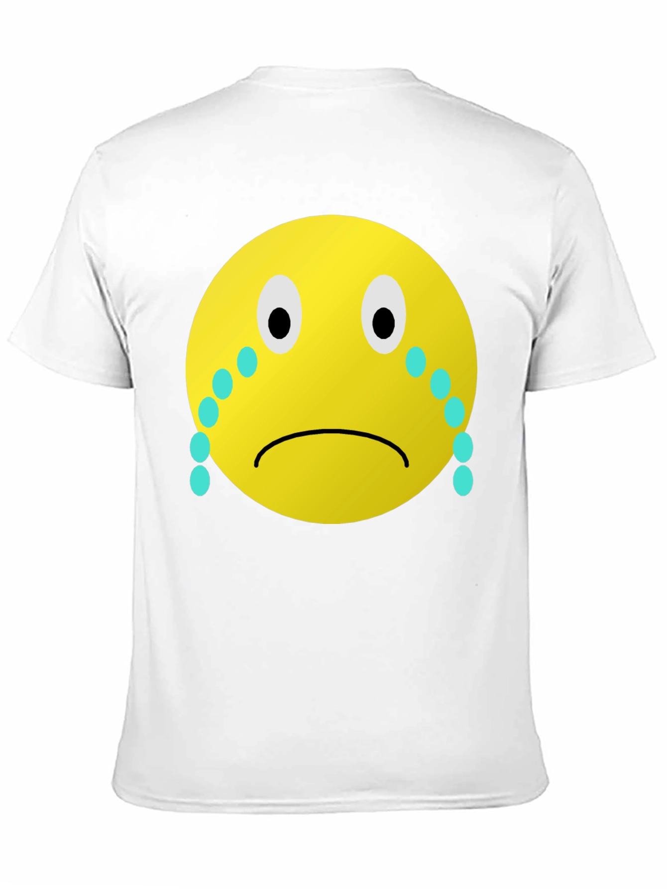Black Sad Emoji Graphic Tee - Unisex Black T-Shirt view 11