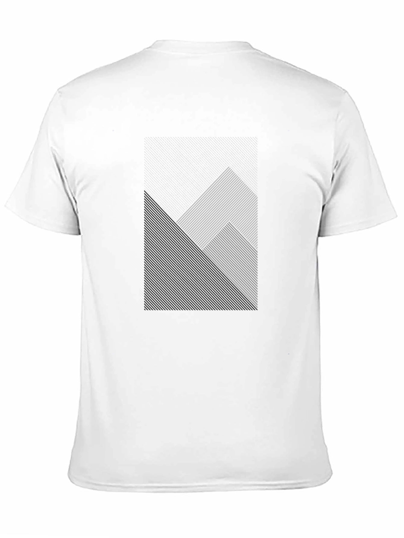Modern Geometric Line Pattern Black T-Shirt - 11