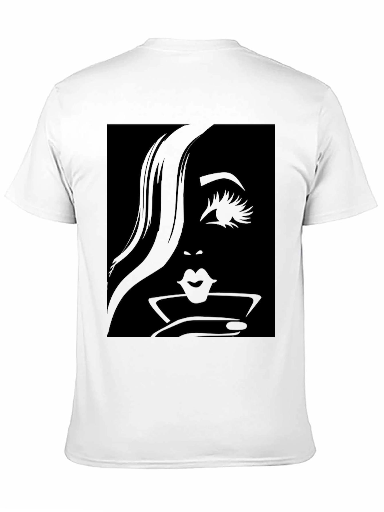Black Silhouette Woman's Face Martini T-Shirt view 11