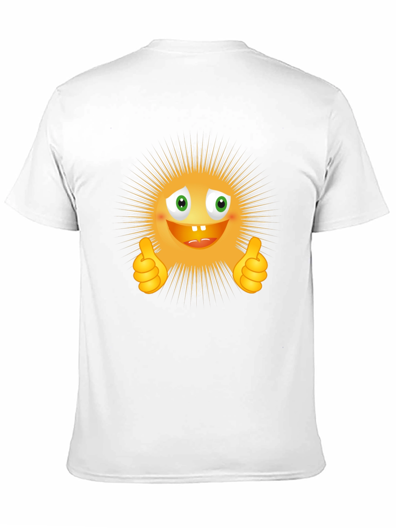Black Funny Smiley Face Thumbs Up Graphic T-Shirt view 11
