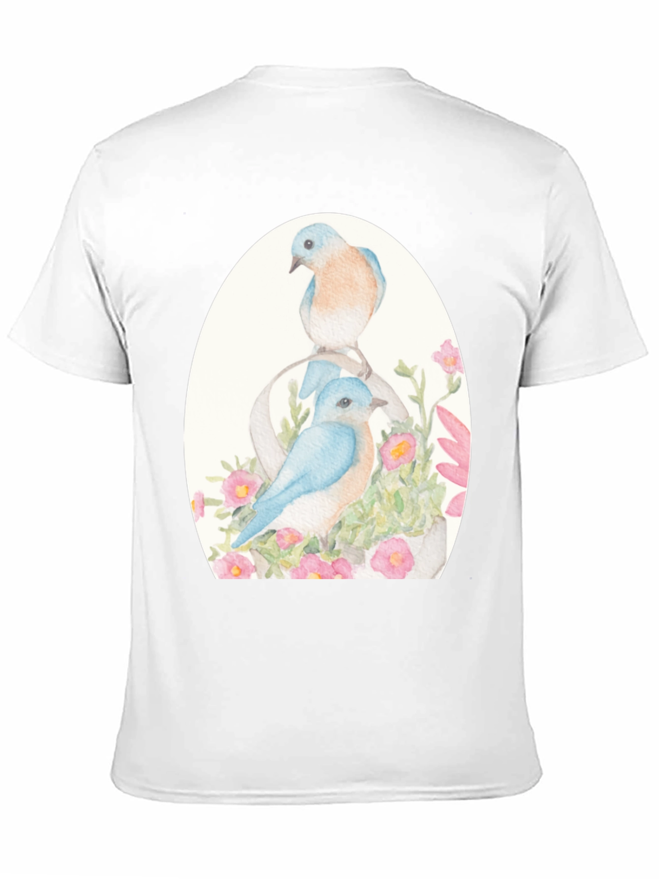 Black Bluebird Floral Graphic Tee - Nature Lover's Shirt view 11