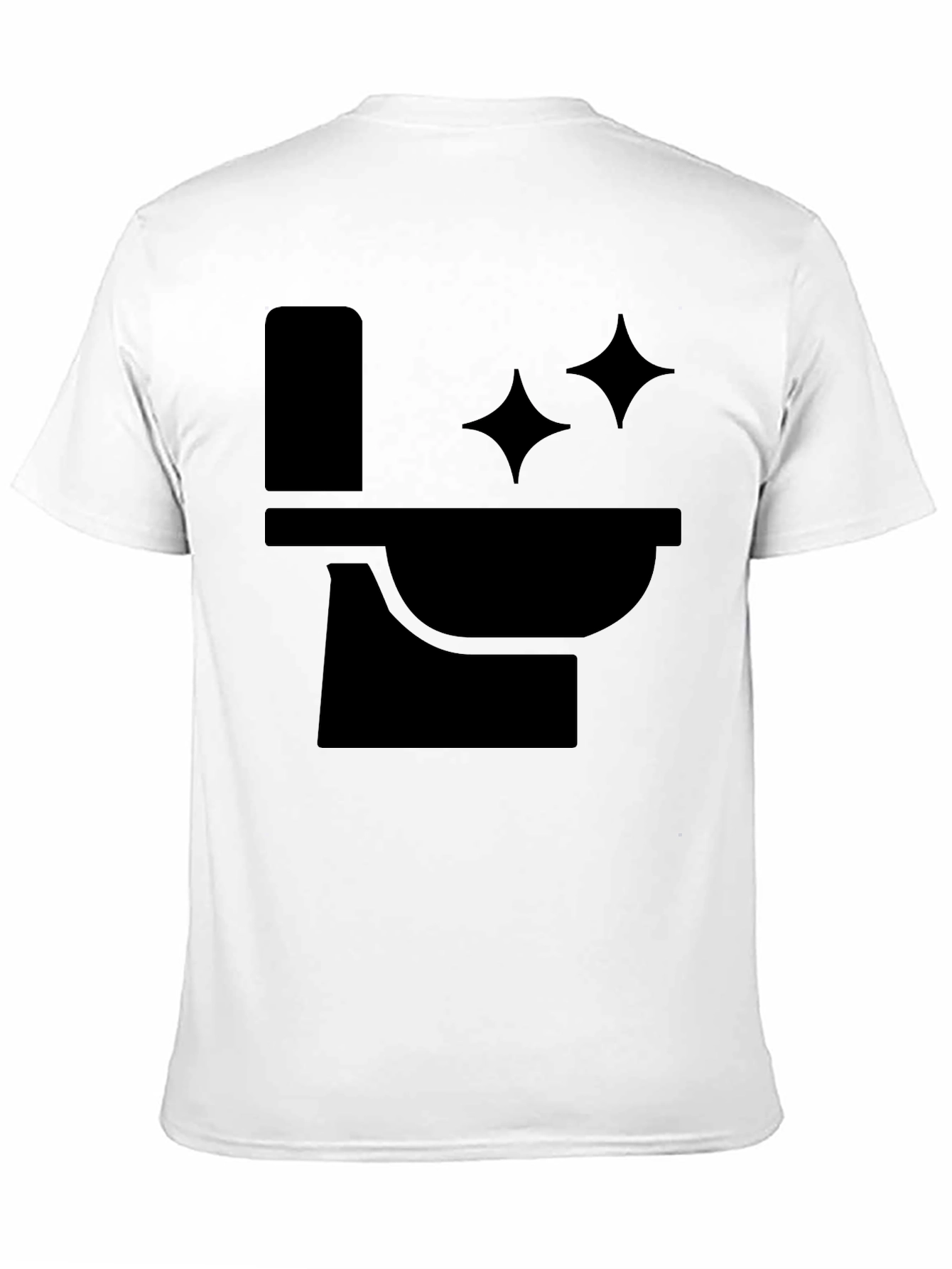 Black Funny Black T-Shirt with Clean Toilet Graphic view 11