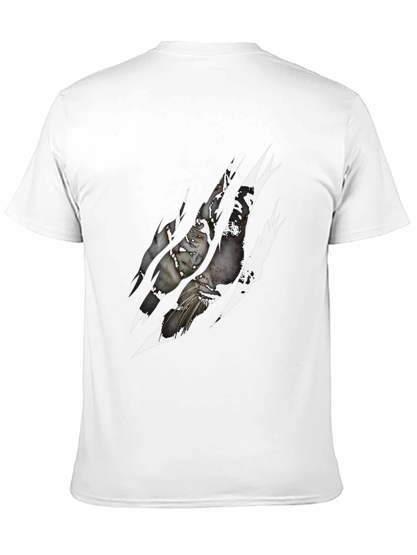 Black Ripped Claw Graphic Print Black T-Shirt view 11