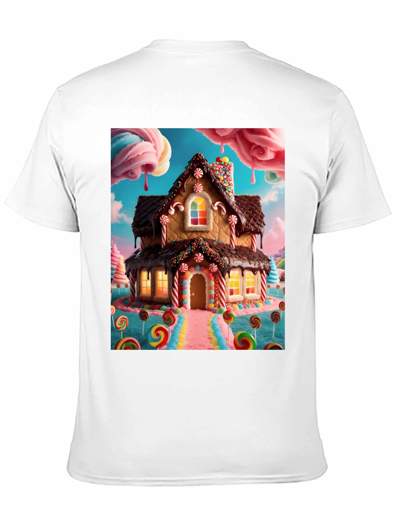 Black Sweet Tooth T-Shirt - Gingerbread House Design view 11