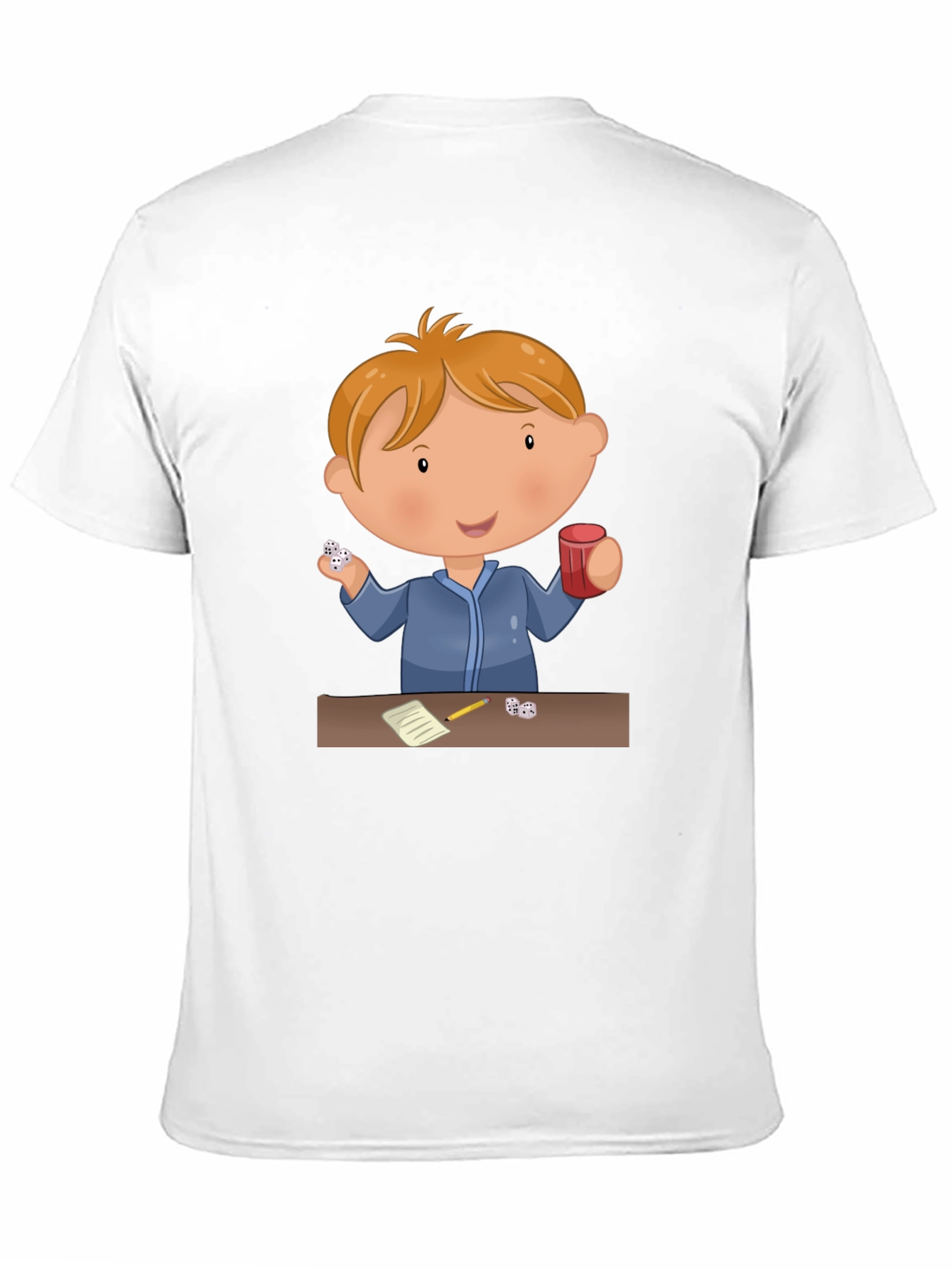 Black Cartoon Kid Dice Game Black T-Shirt view 11