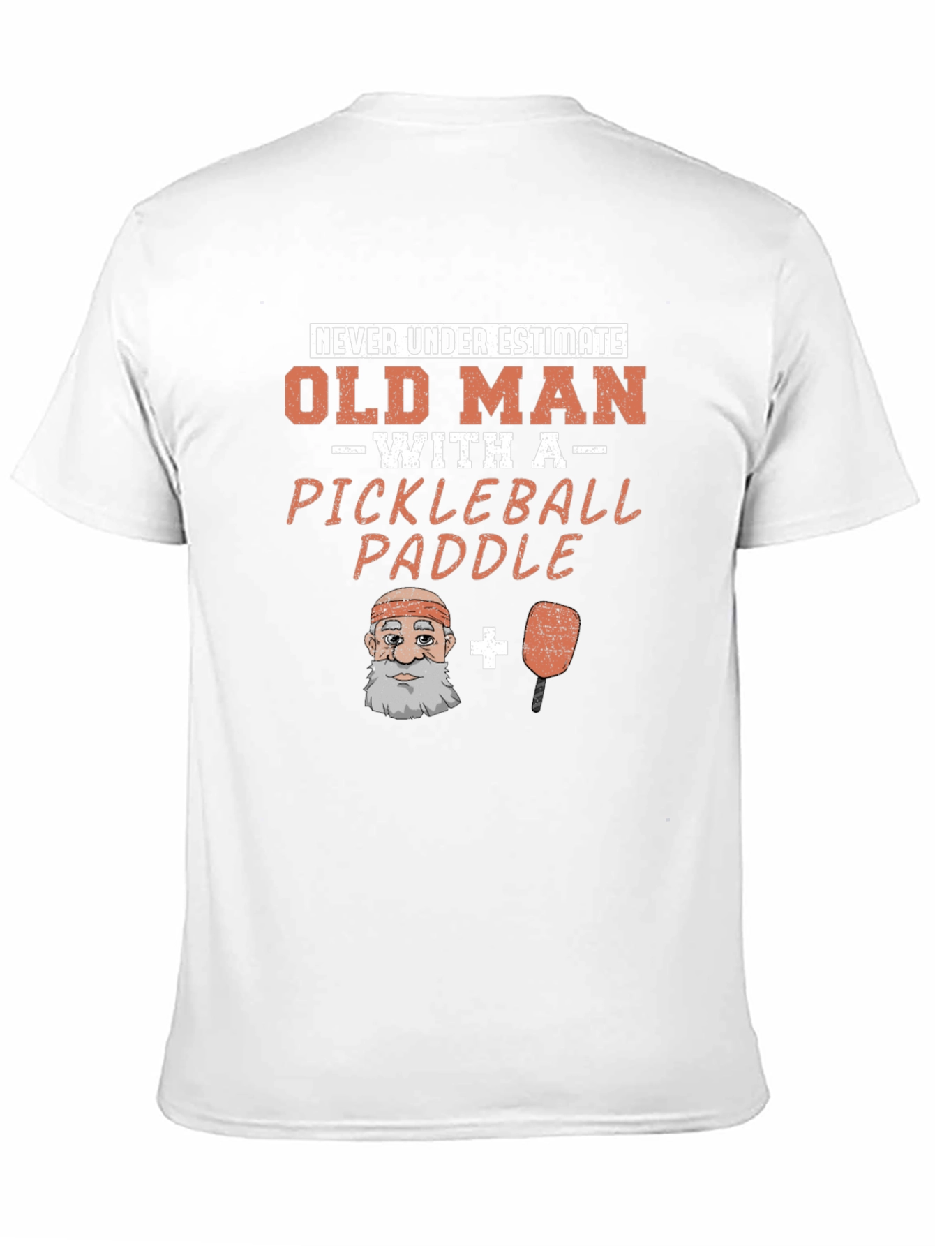 Black Old Man Pickleball Paddle Funny Graphic Tee view 11