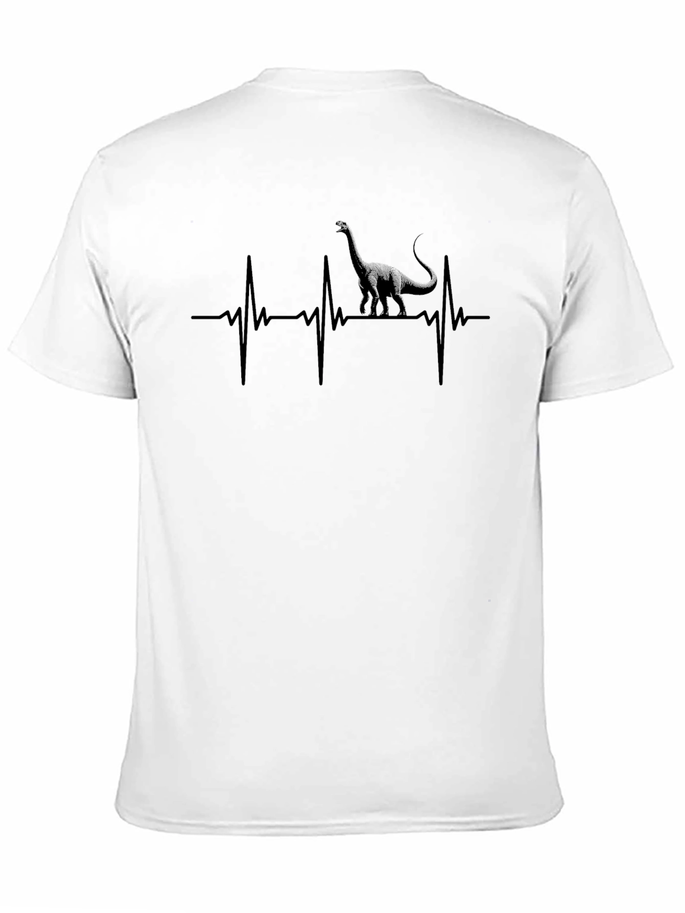 Black Dino Heartbeat Graphic Tee - Black Cotton T-Shirt view 11