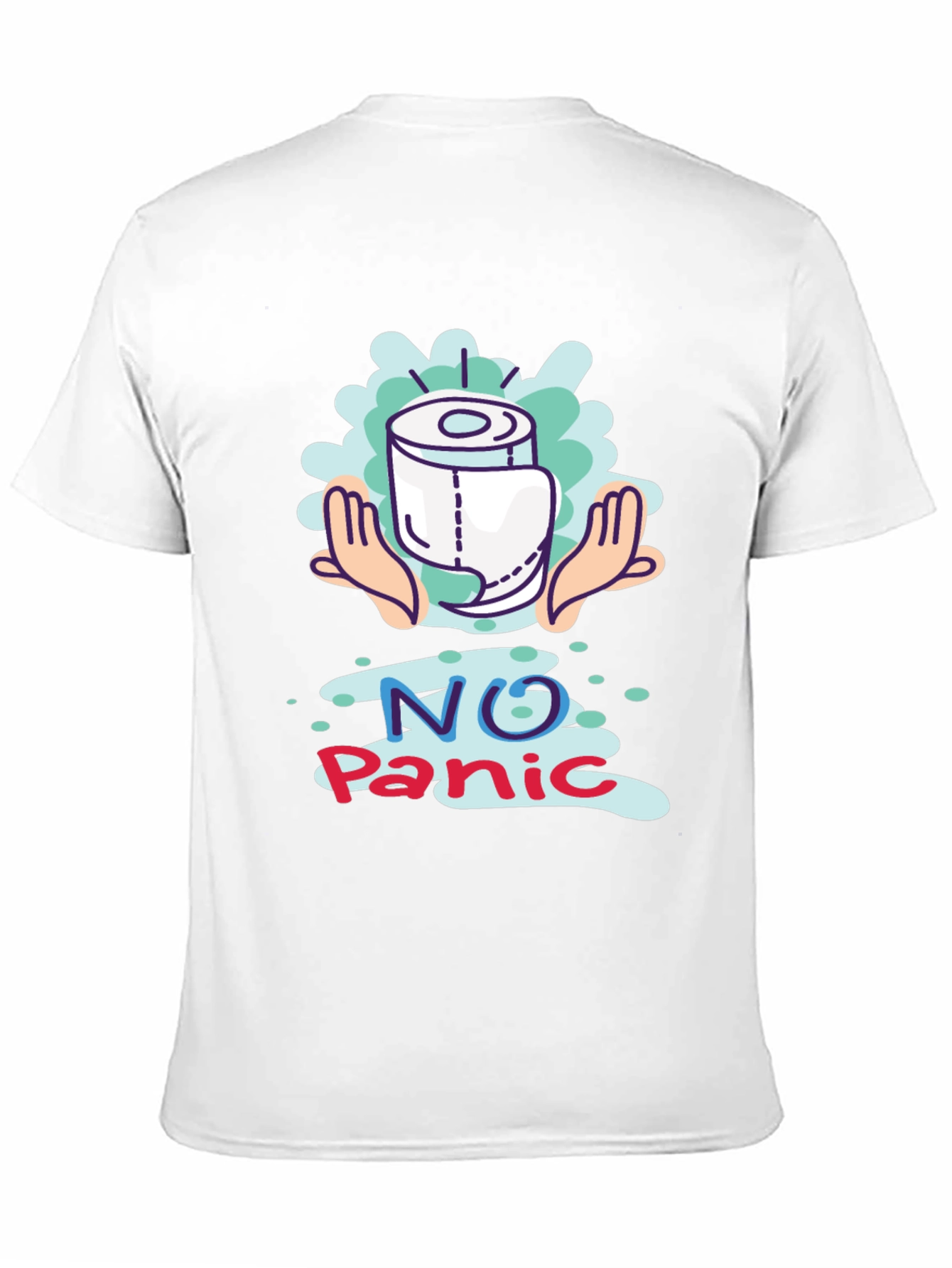 Black No Panic Toilet Paper Graphic Tee view 11