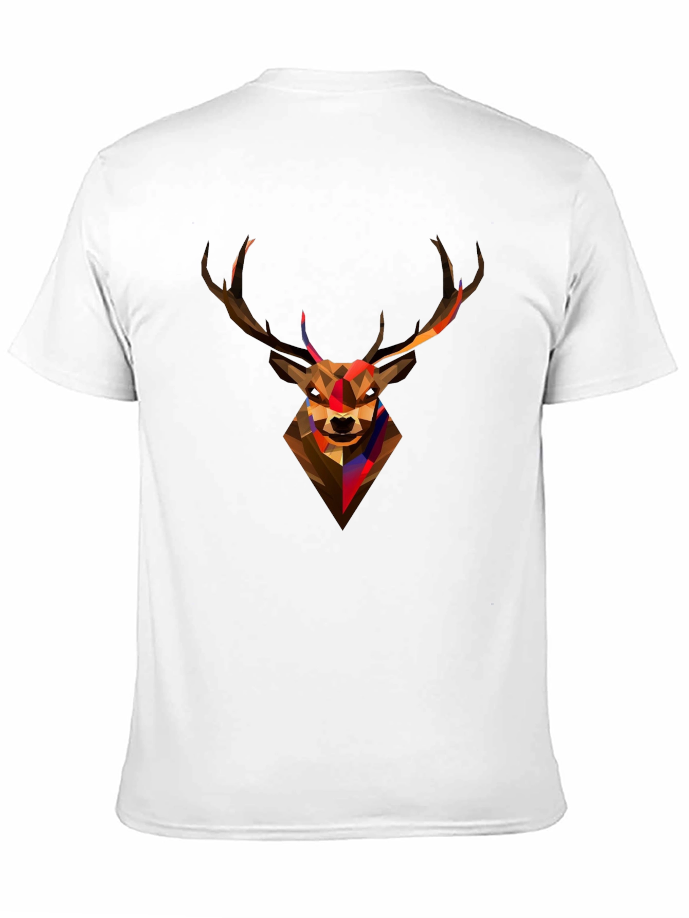 Black Geometric Deer Head Black T-Shirt - Modern Graphic Tee view 11