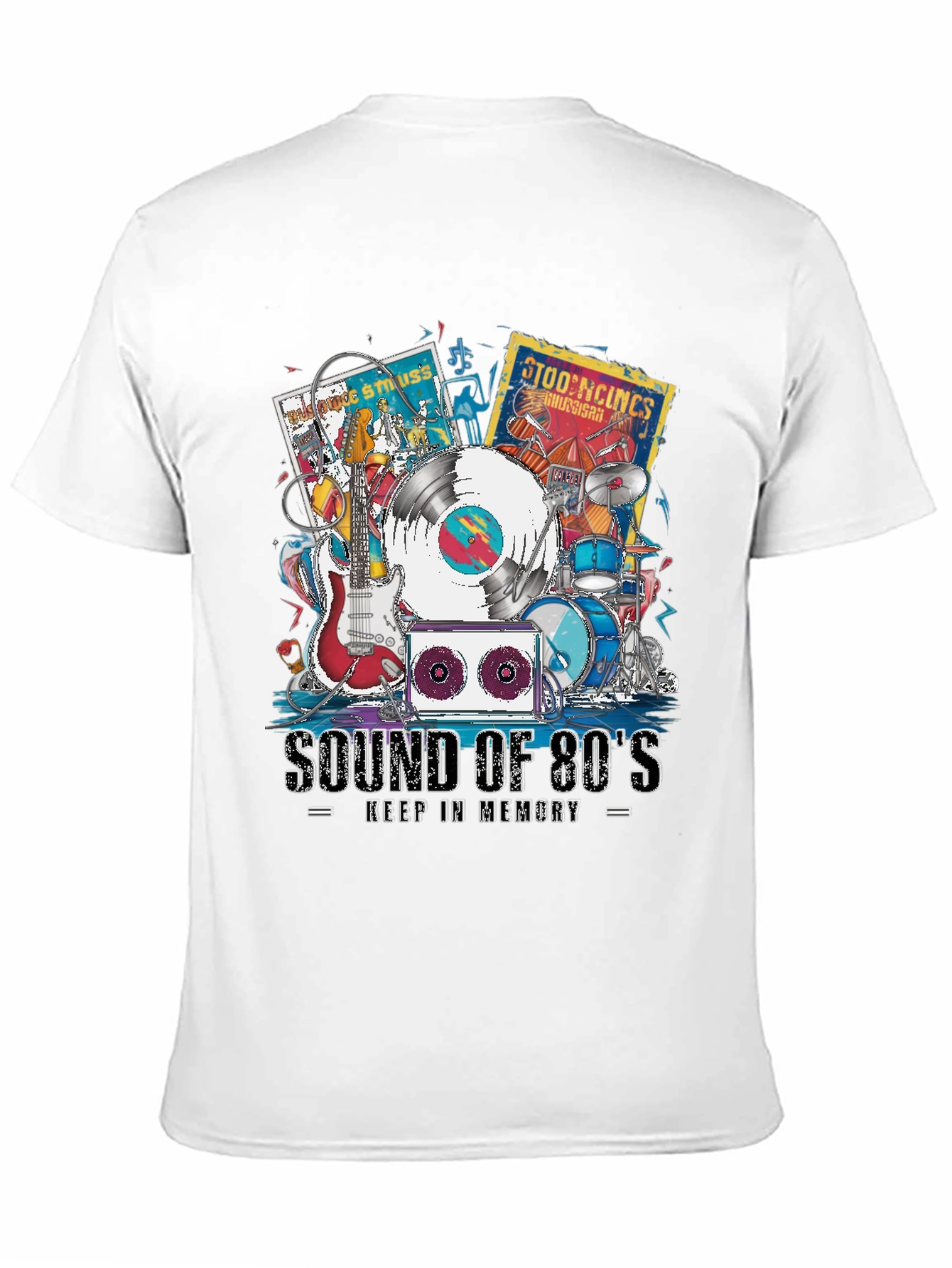 Black Sound of 80's Music T-Shirt view 11