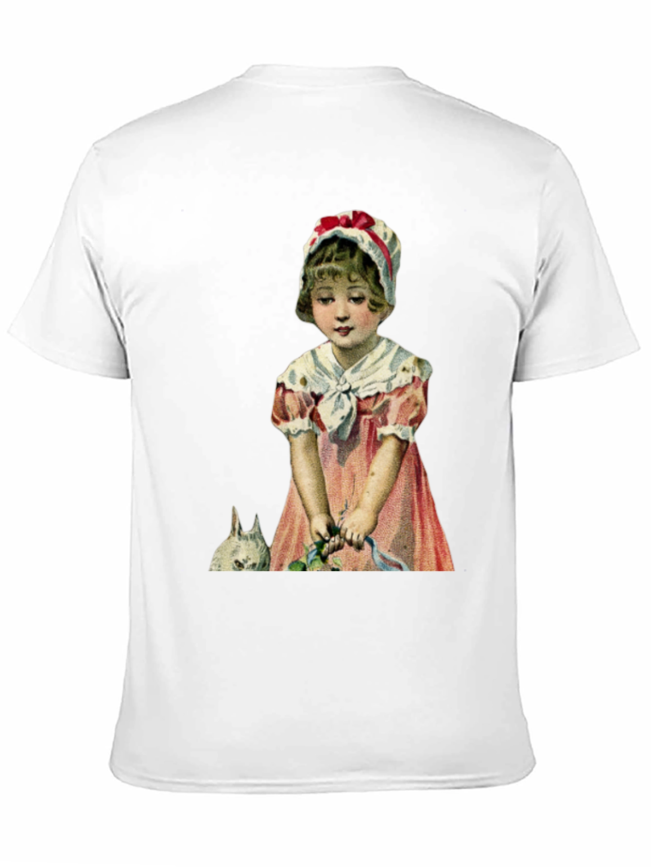 Black Vintage Girl with Rabbit T-Shirt view 11