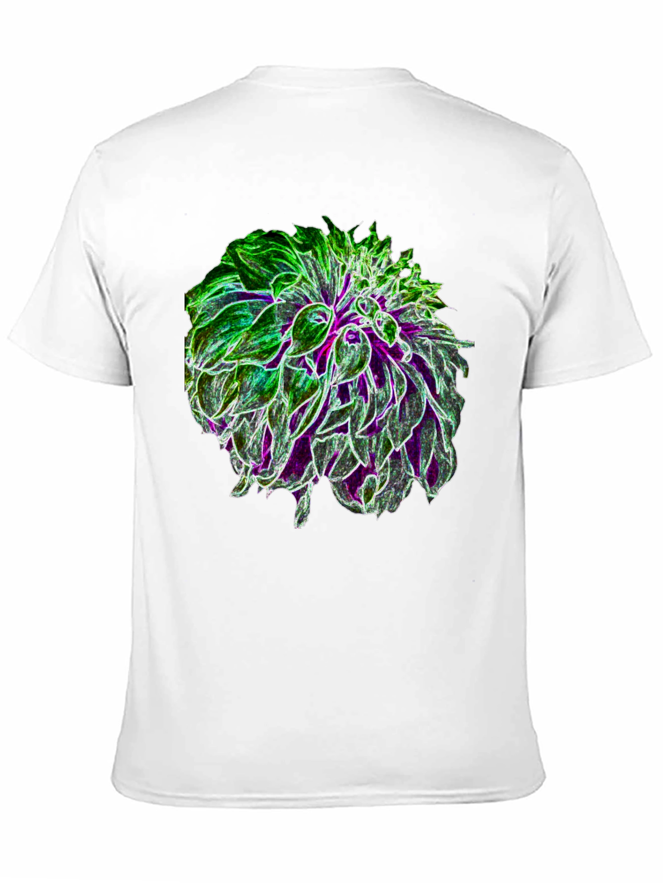 Black Glow Flower Graphic Tee - Black Cotton Casual Shirt view 11