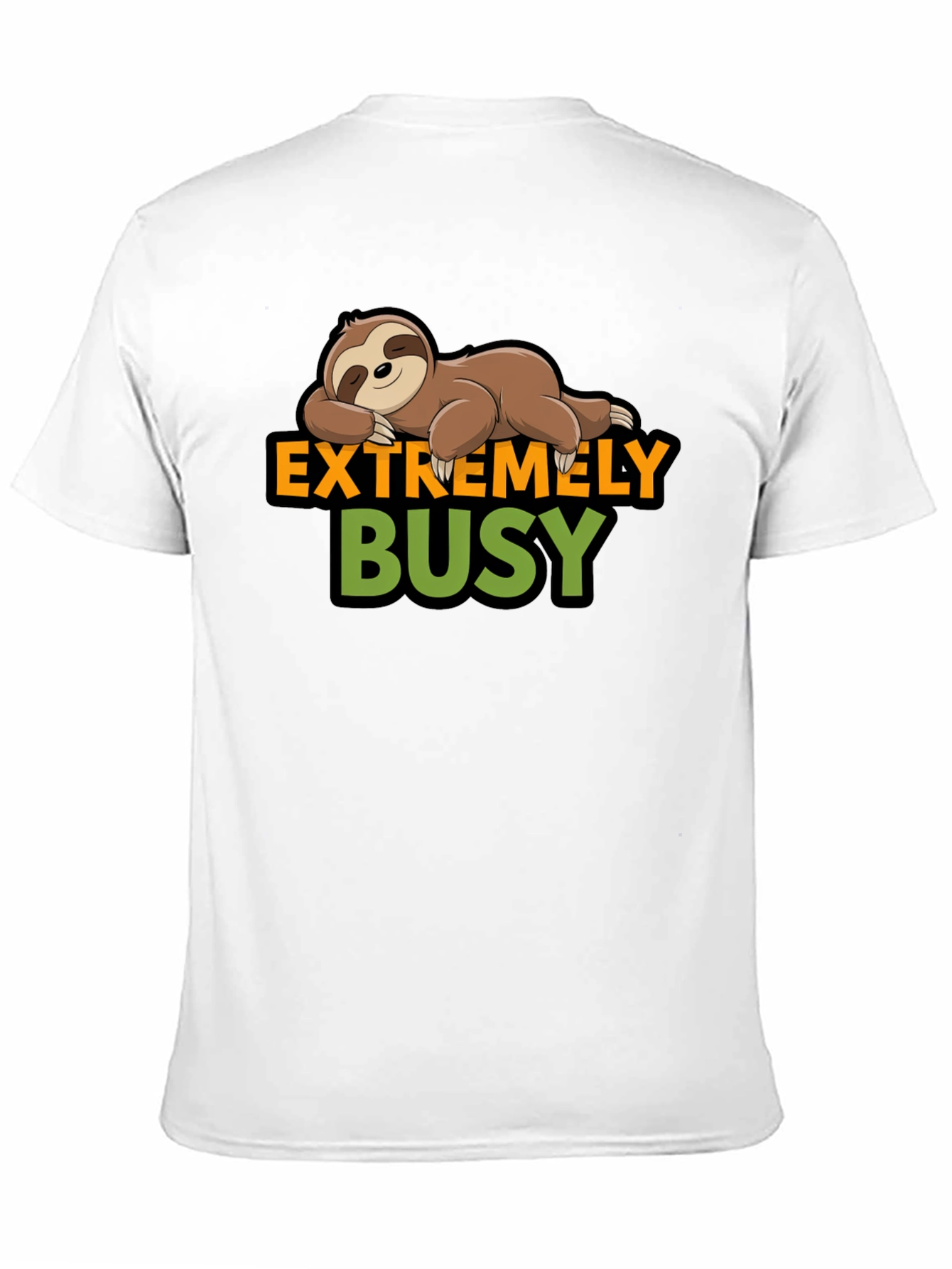 Black Extremely Busy Sloth Graphic T-Shirt view 11