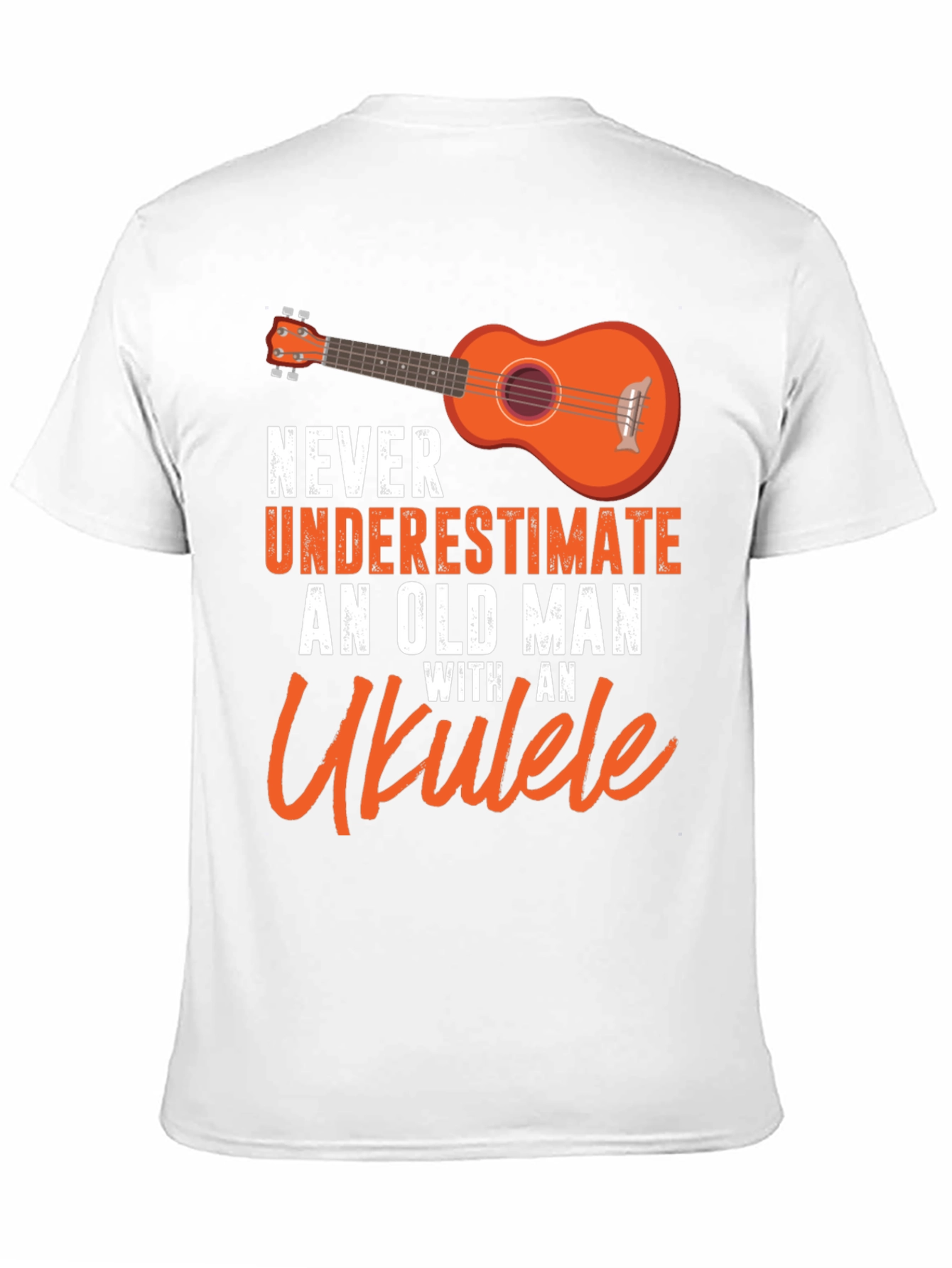 Black Ukulele Old Man T-Shirt - Music Lover Gift view 11