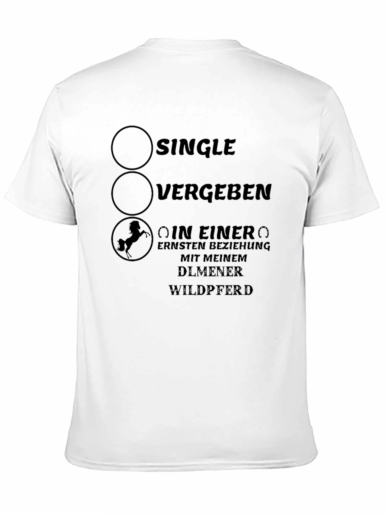 Black Novelty Horse Lover T-Shirt - Relationship Status Black Tee view 11