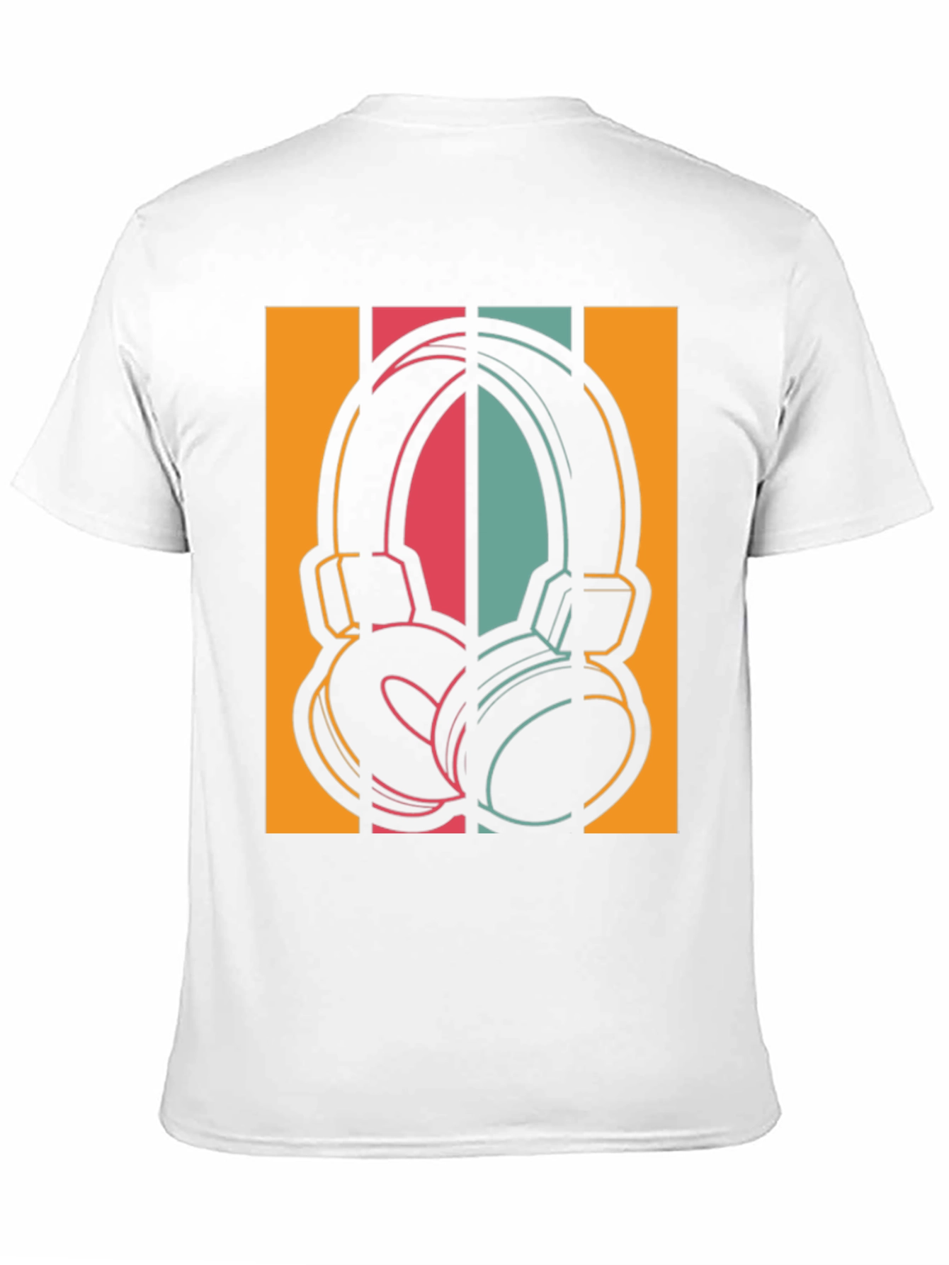 Black Retro Headphones Graphic Tee - Vintage Style Music Shirt view 11