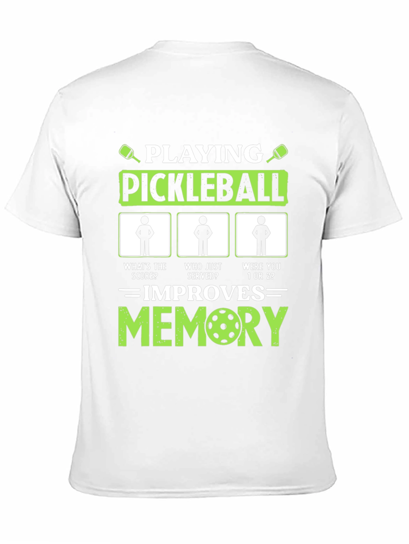 Black Pickleball Memory Improvement T-Shirt view 11