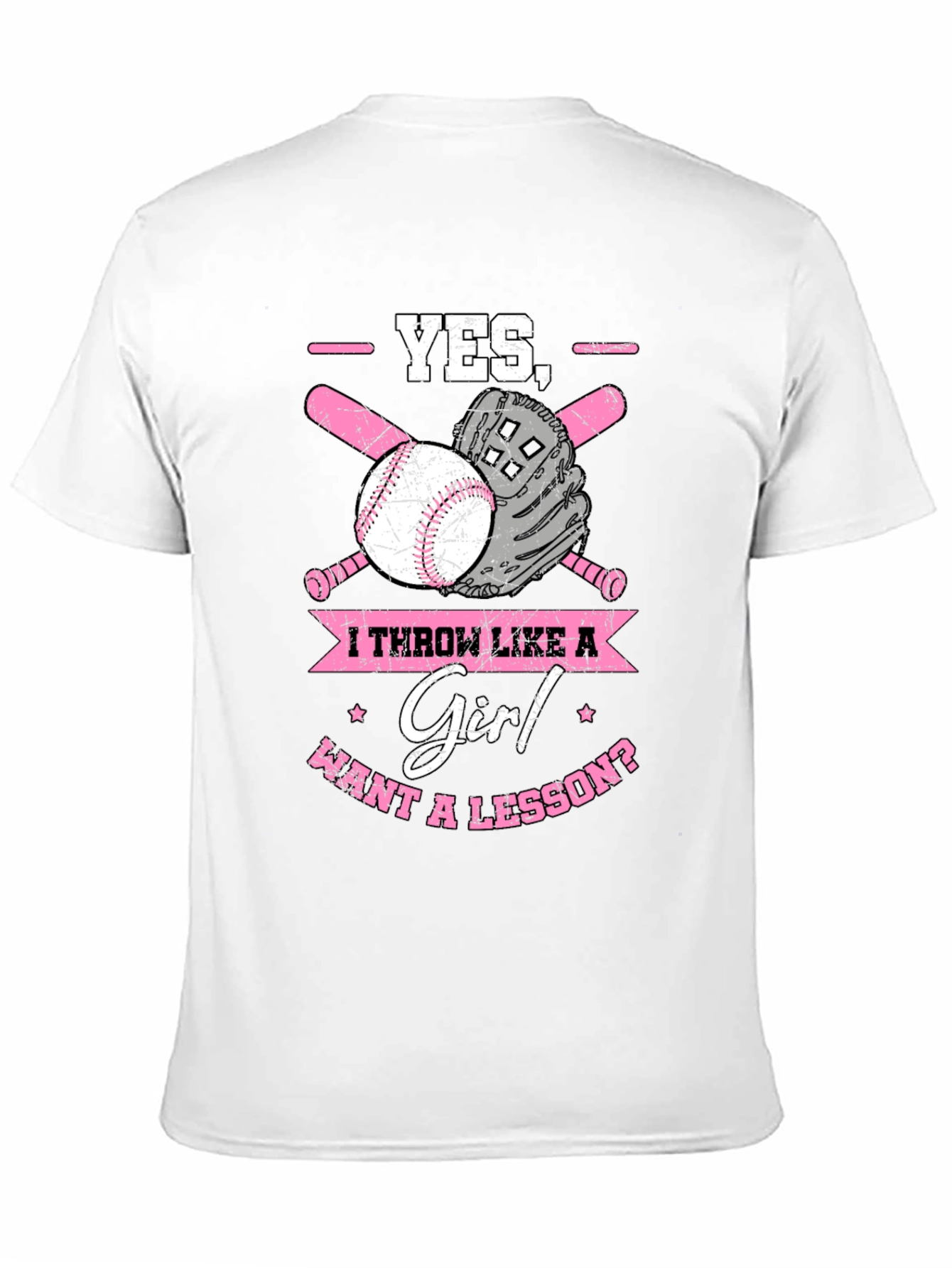 Black Yes, I Throw Like a Girl T-Shirt Baseball Bat Glove view 11