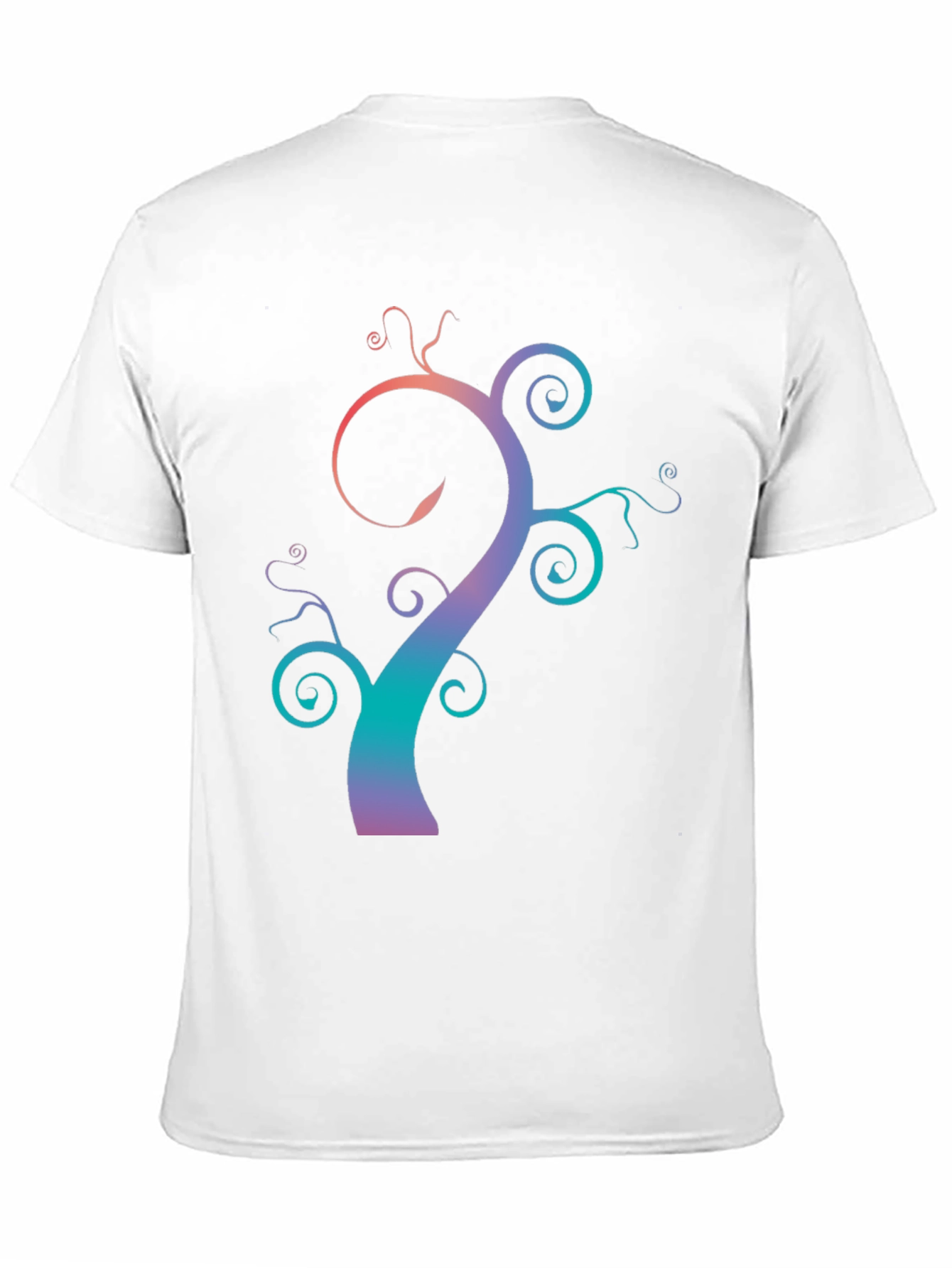 Black Gradient Tree Graphic Tee - Black Unisex T-Shirt view 11