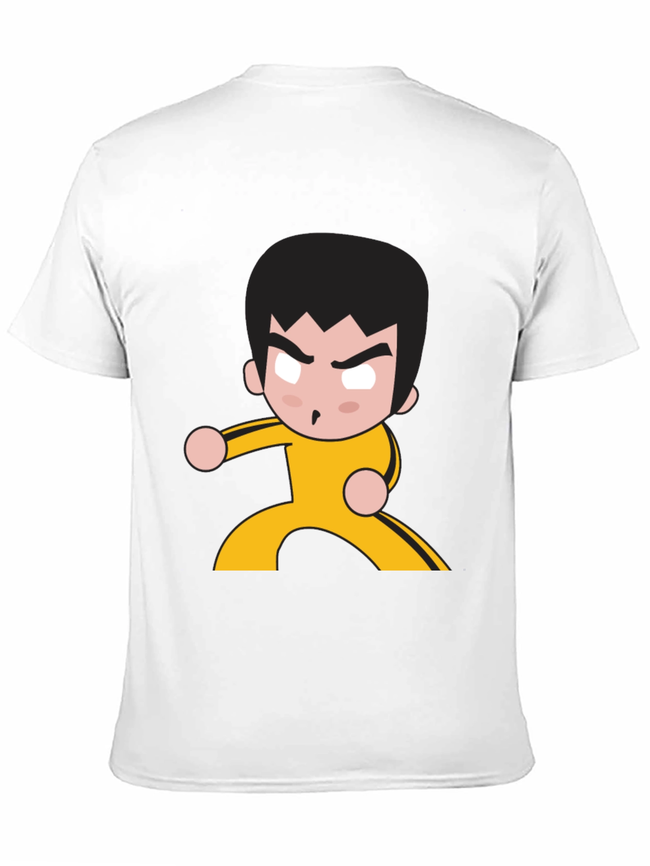 Black Martial Arts Cartoon Graphic Black T-Shirt view 11