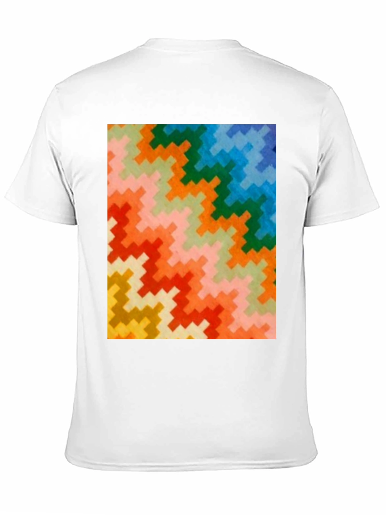 Black Retro Zig-Zag Pattern Tee - Bold & Funky view 11