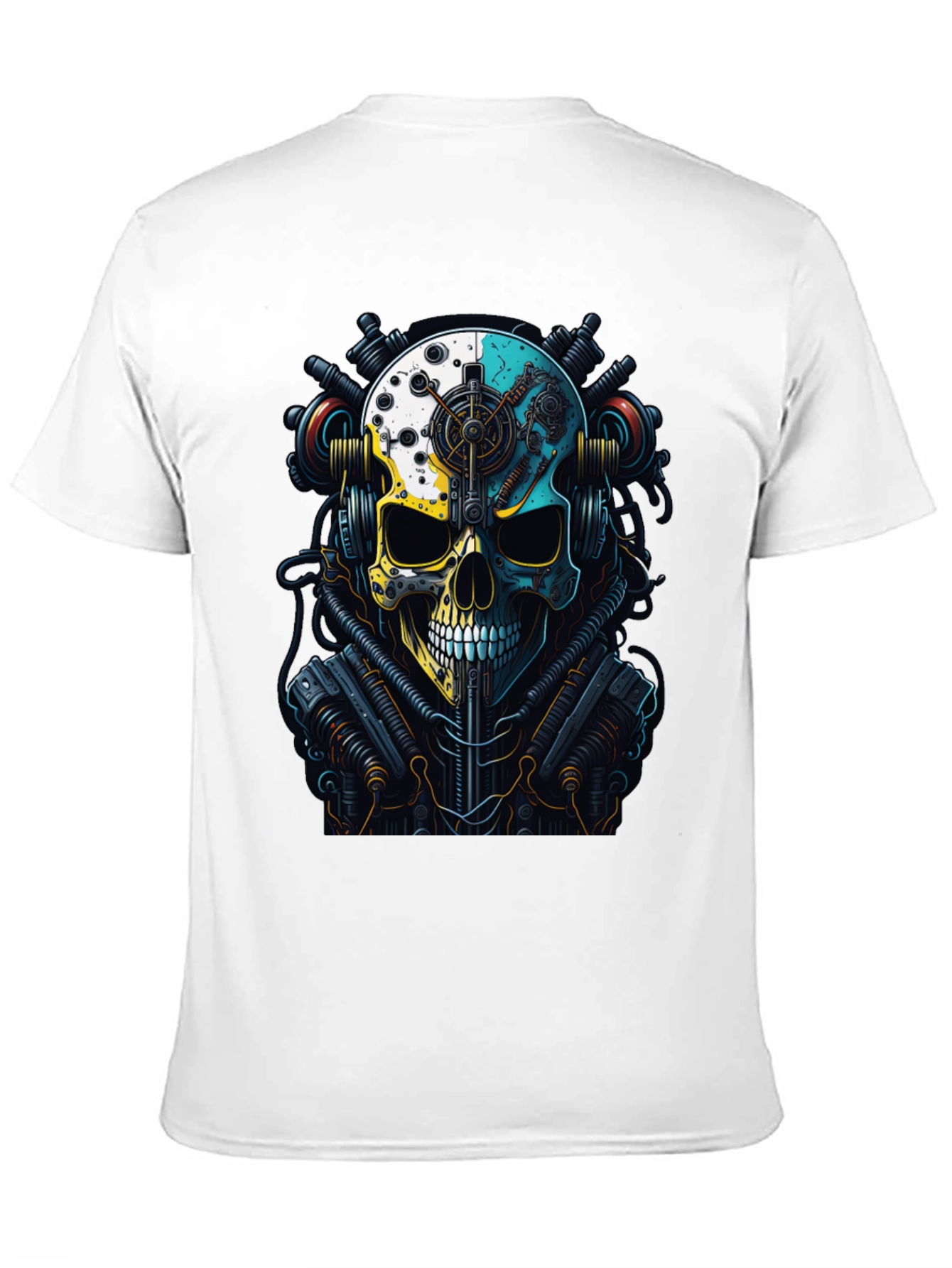 Black Steampunk Skull Graphic T-Shirt view 11