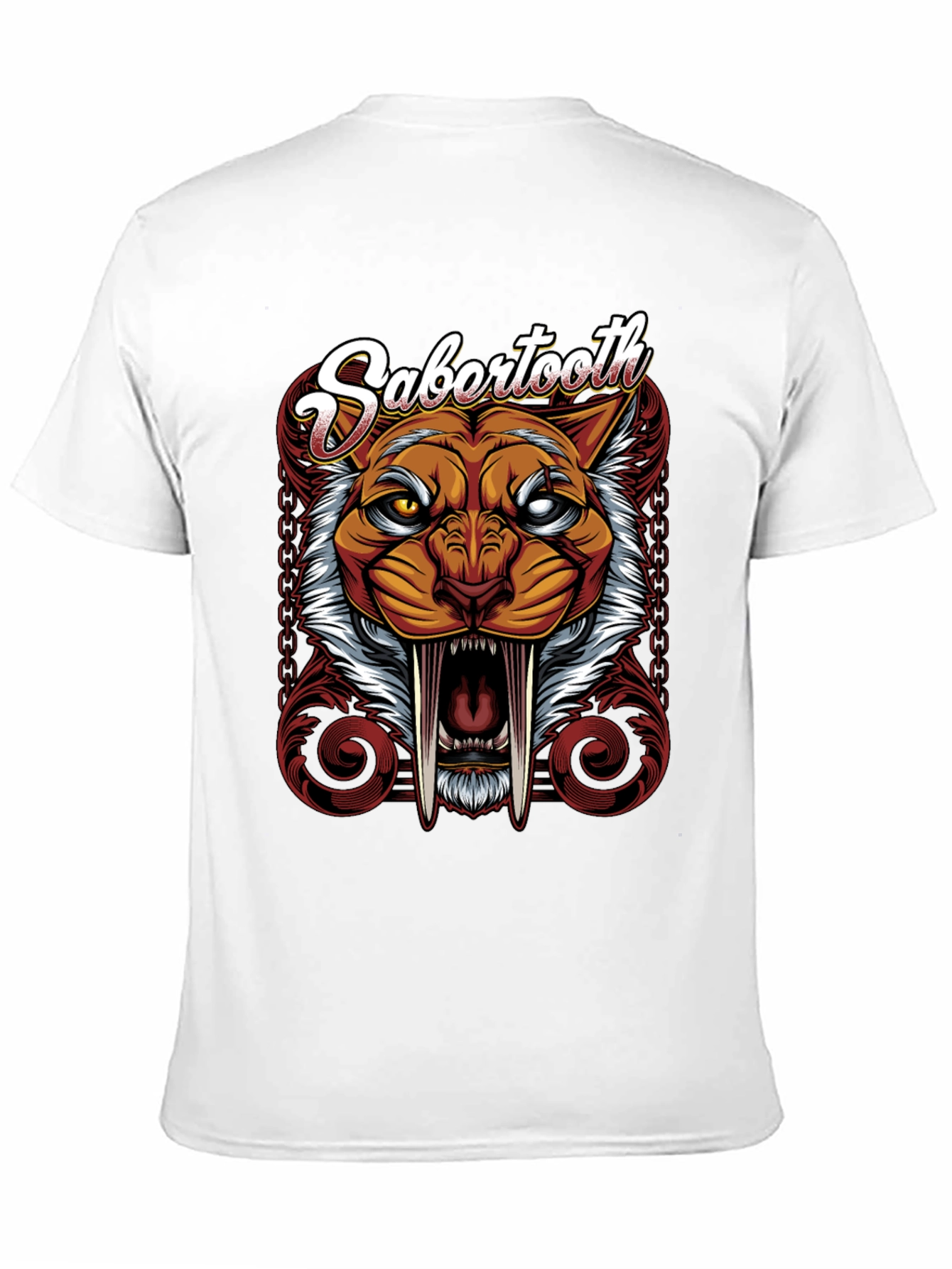 Black Sabertooth Graphic Tee - Fierce Feline T-Shirt view 11