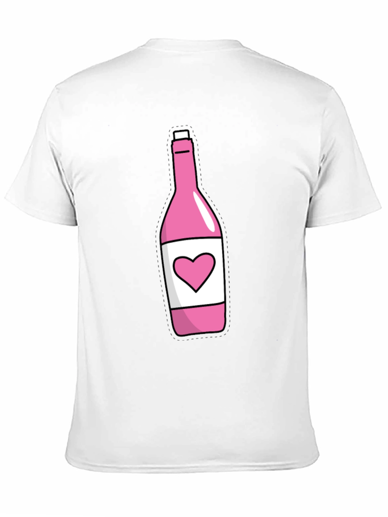 Black Pink Heart Bottle T-Shirt - Novelty Graphic Tee view 11