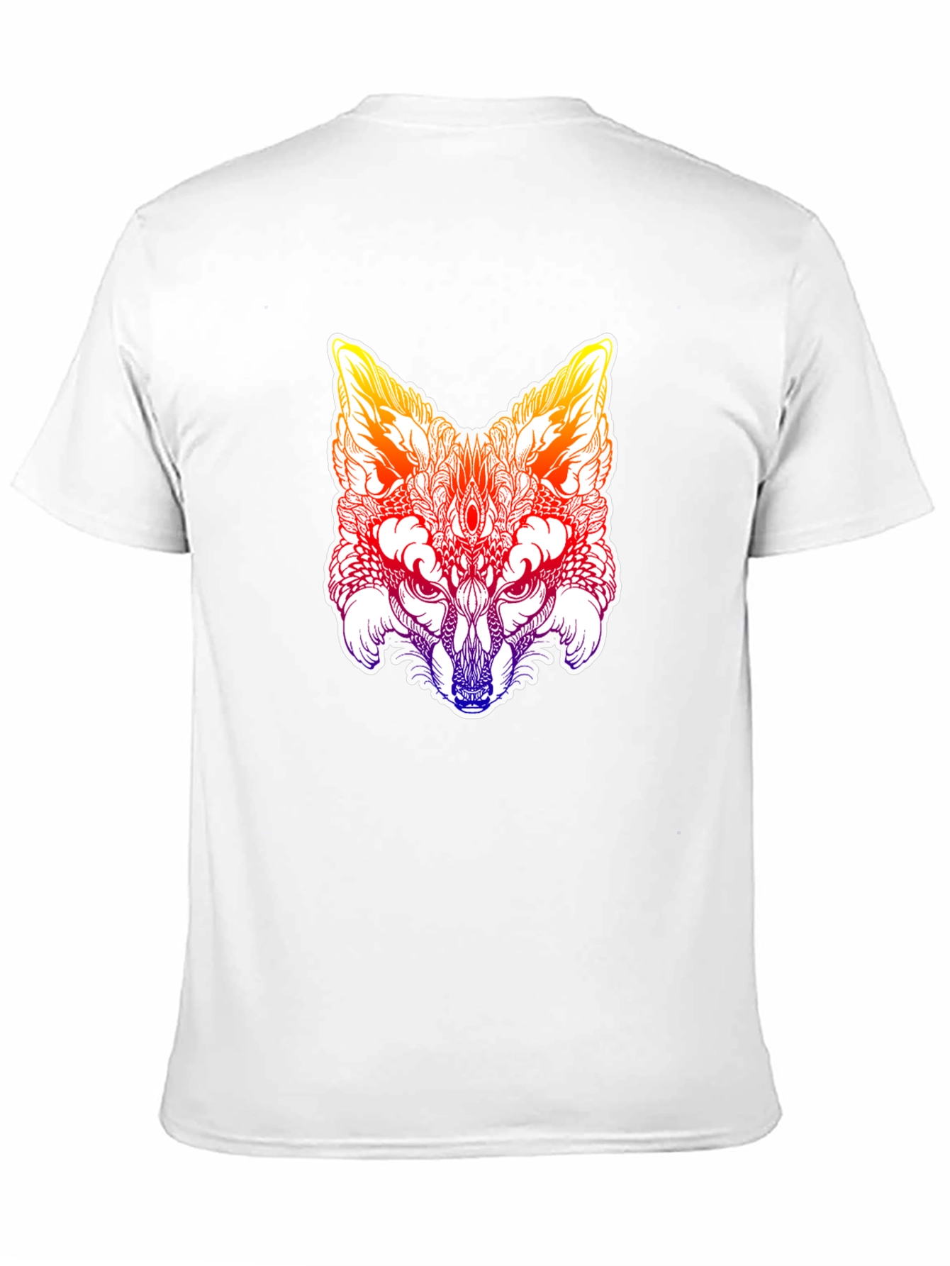 Black Psychedelic Fox Head Graphic Tee - Men's Black T-Shirt view 11