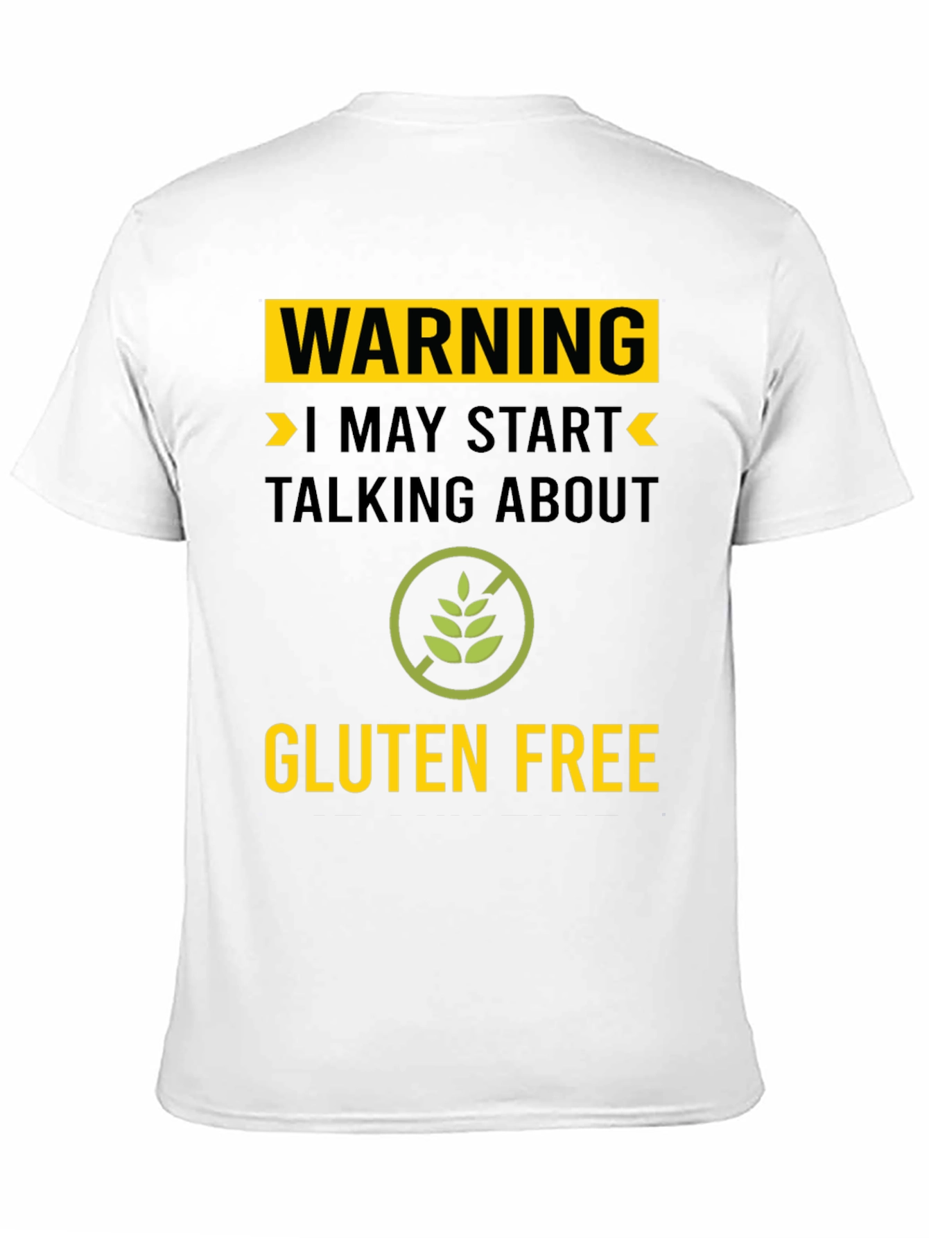 Black Warning Gluten Free T-Shirt - Talk About Gluten Free! view 11