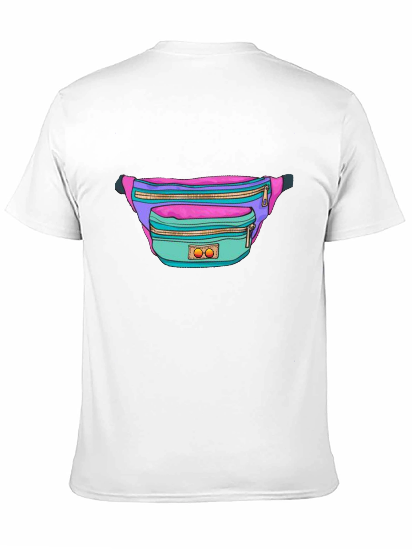 Black Retro Fanny Pack Graphic Tee - 80s/90s Style view 11