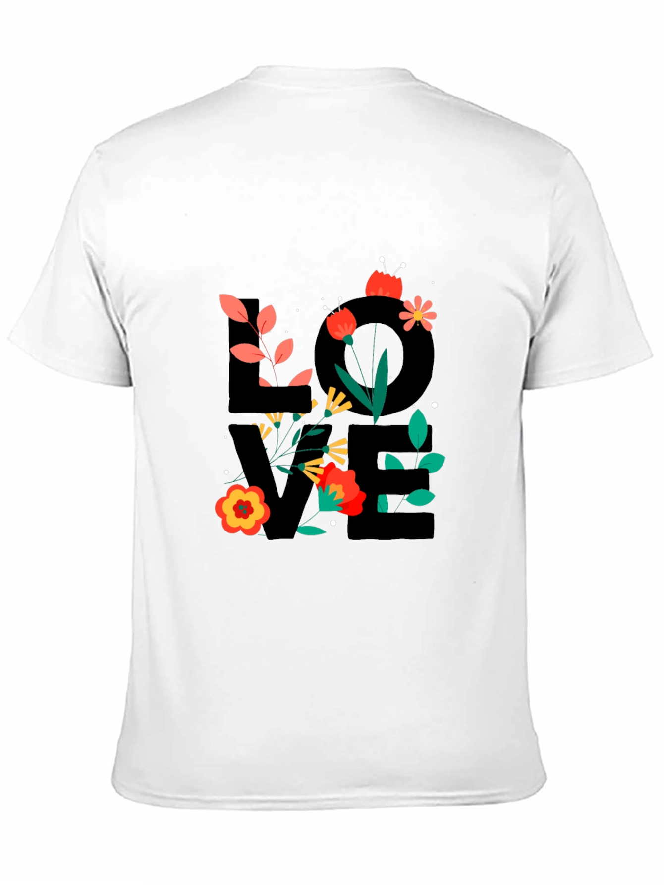 Black Floral LOVE Graphic T-Shirt - Trendy Casual Tee view 11