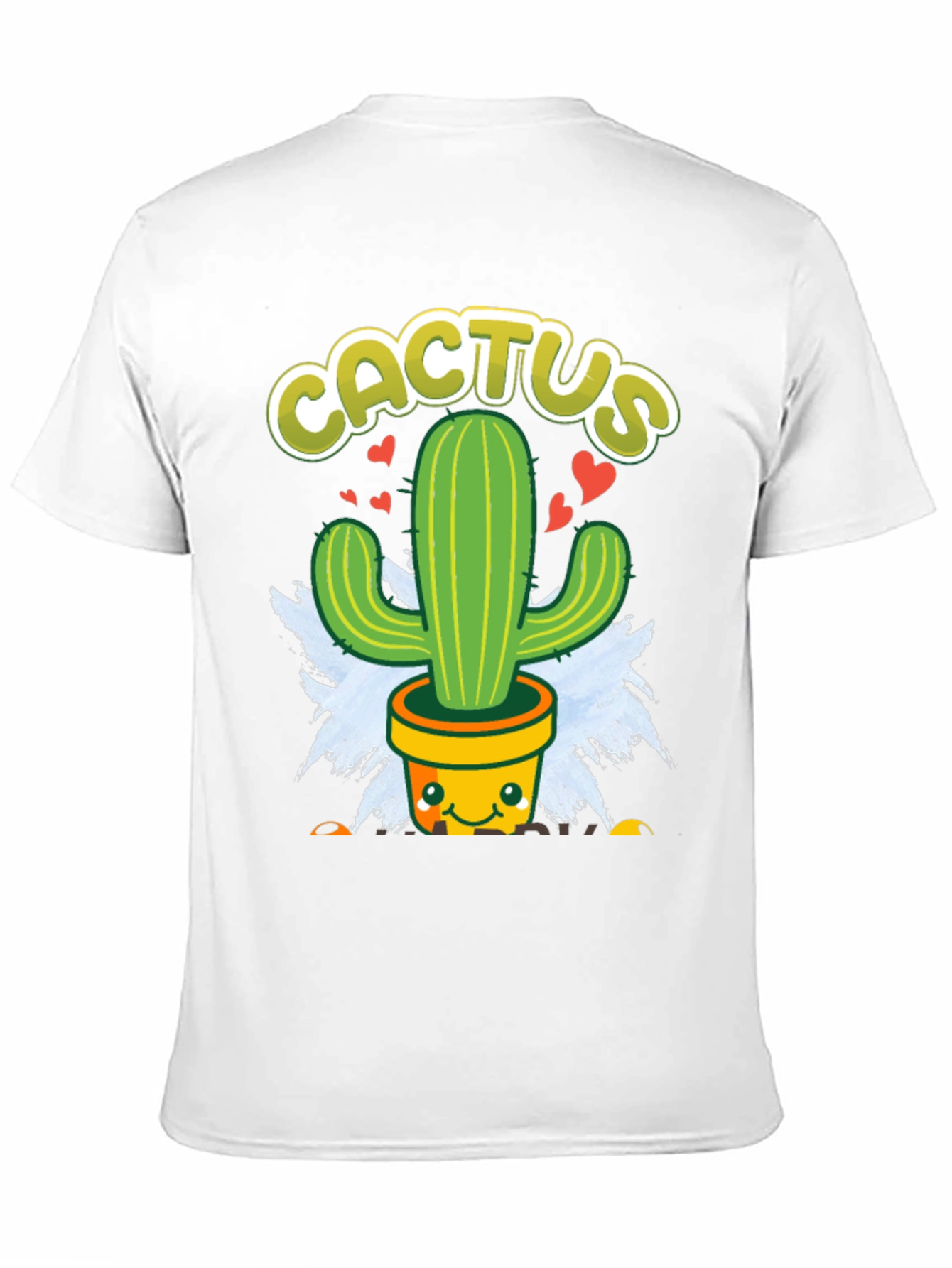 Black Cute Cactus Graphic Tee - Black Cotton T-Shirt view 11