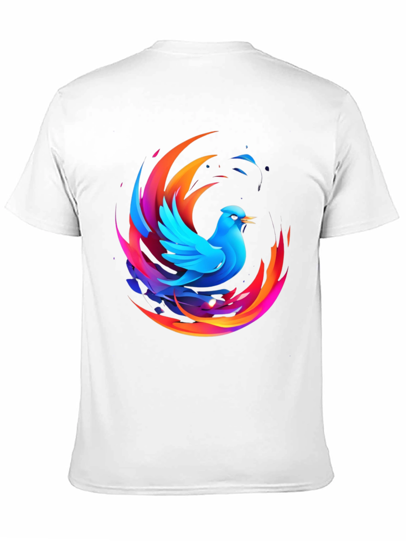 Black Phoenix Bird Graphic Print Black T-Shirt view 11