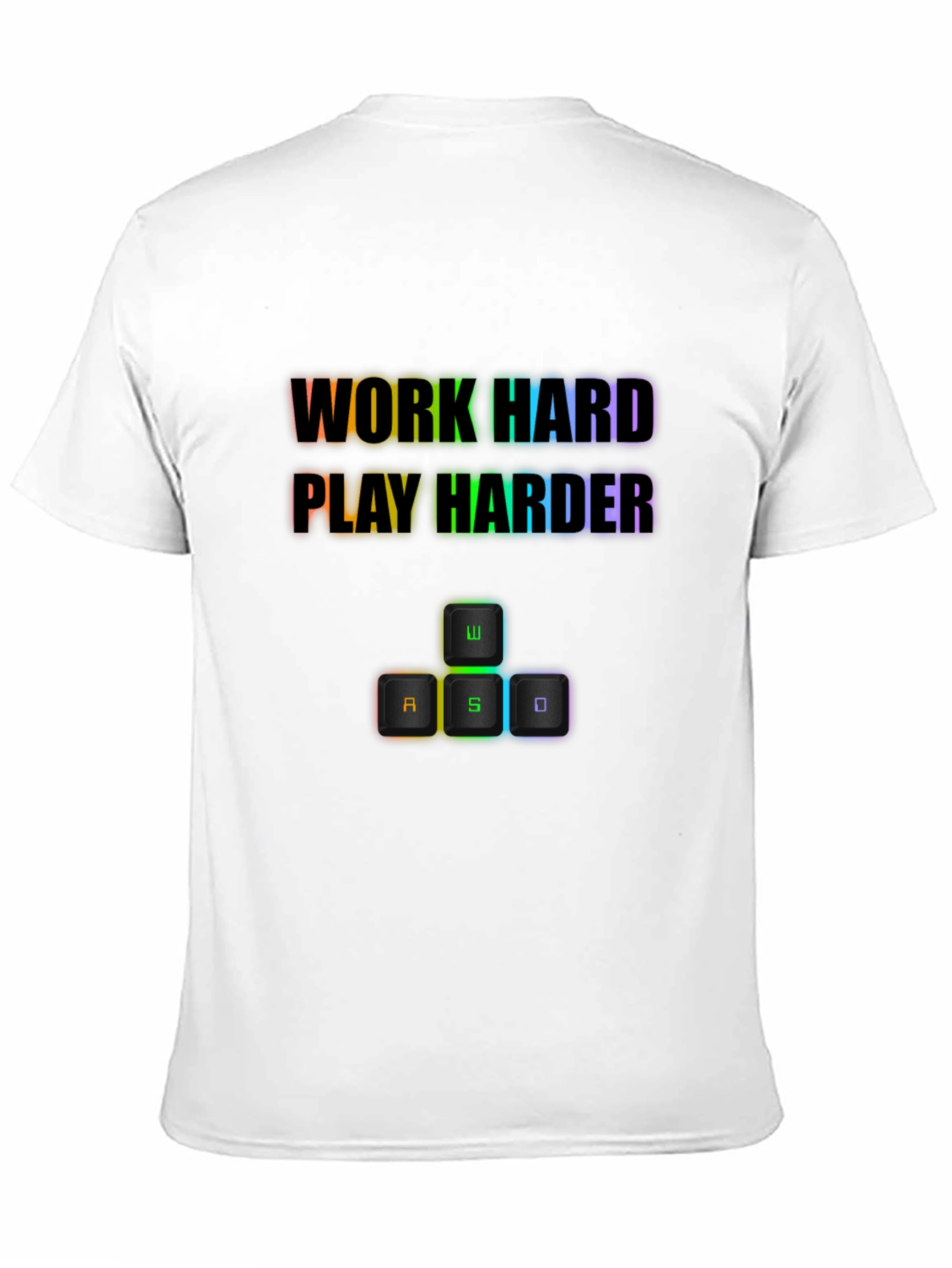 Black Work Hard Play Harder Gaming T-Shirt view 11