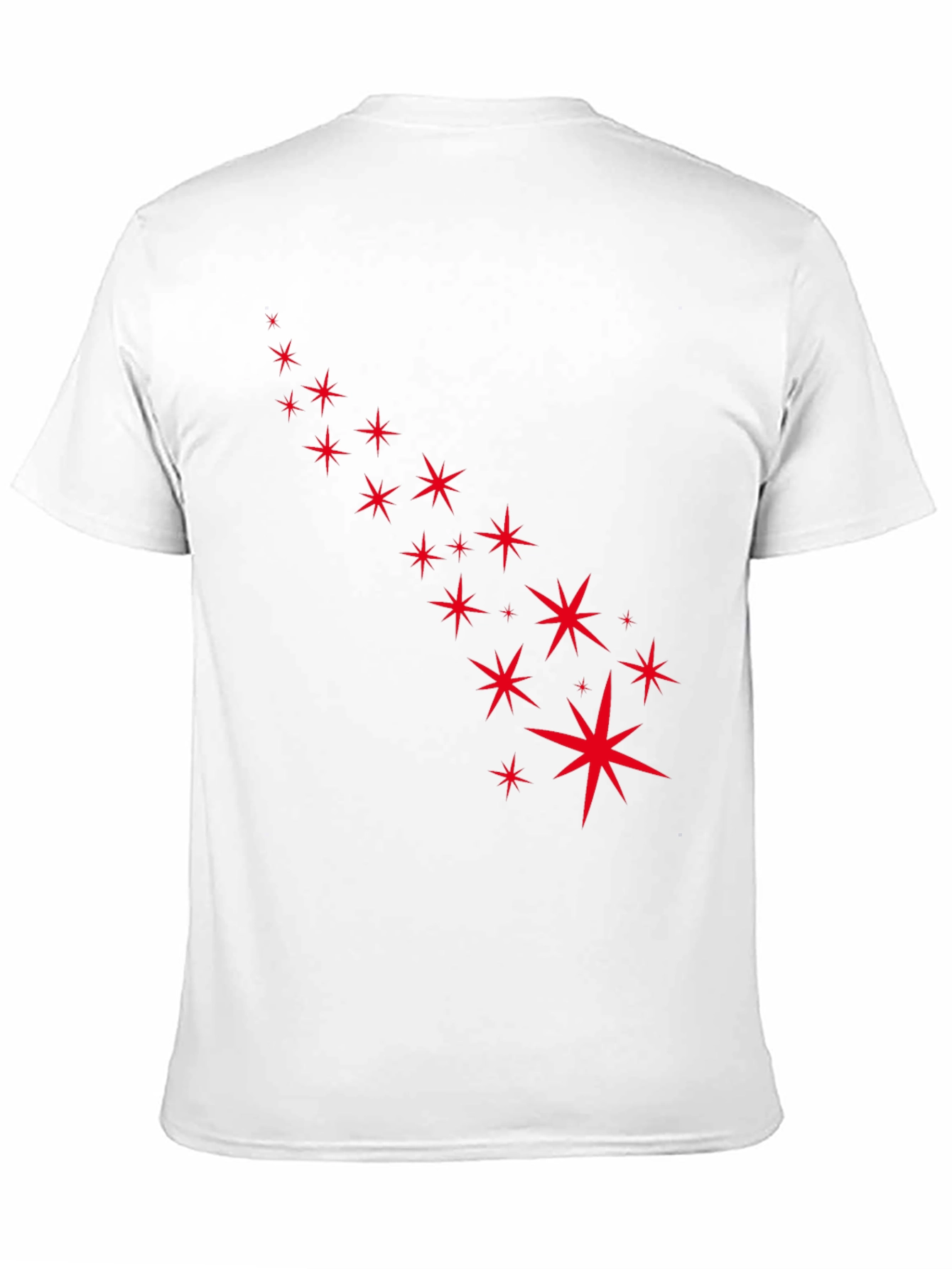 Black Stylish Black Tee with Starry Red Design view 11