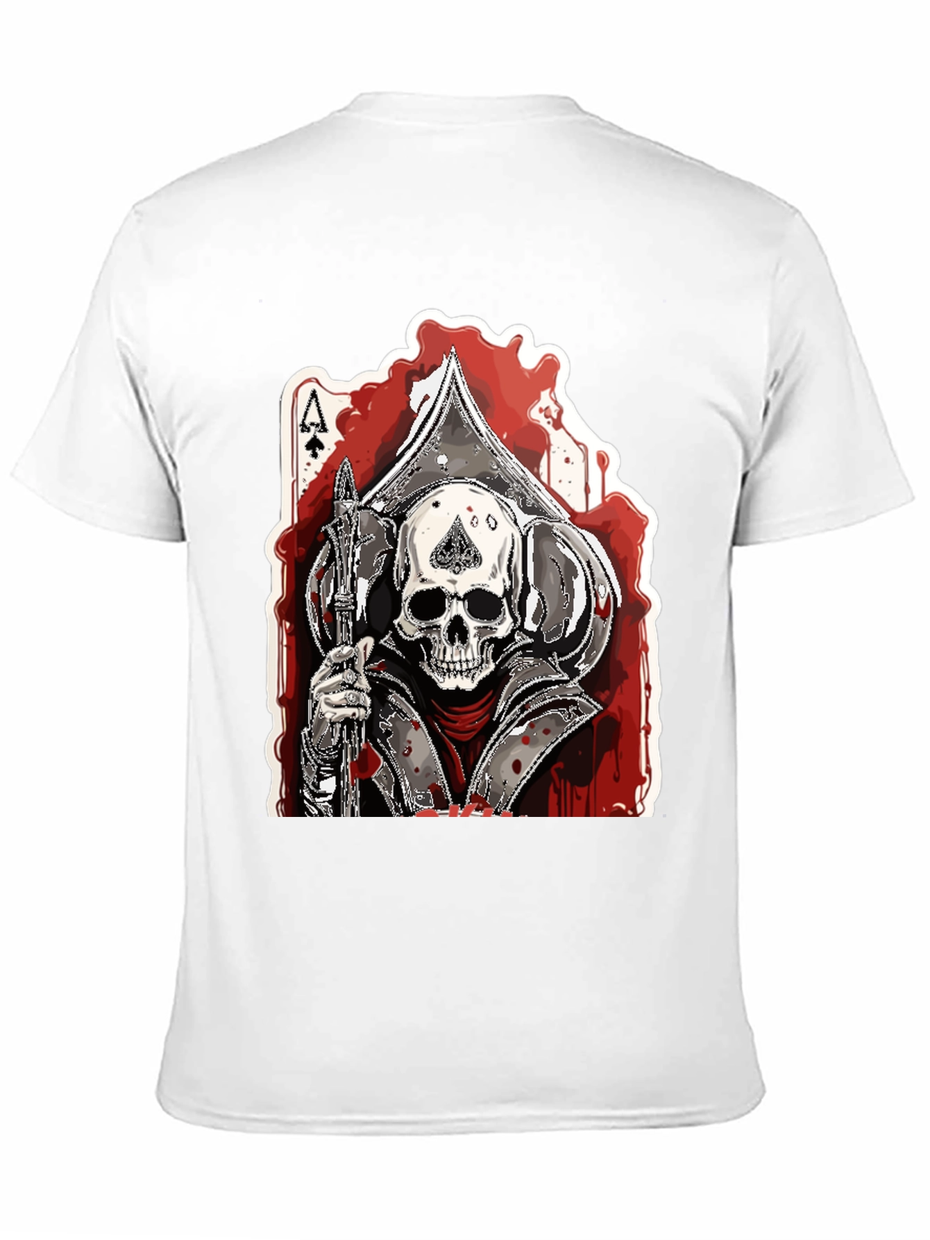Black Ace of Spades Skull Graphic T-Shirt view 11
