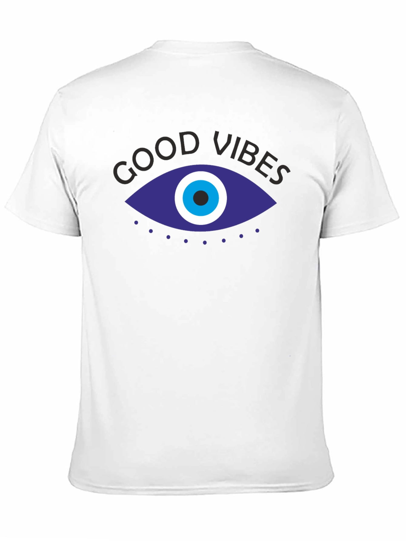 Black Good Vibes Evil Eye Graphic Tee - Black Unisex view 11