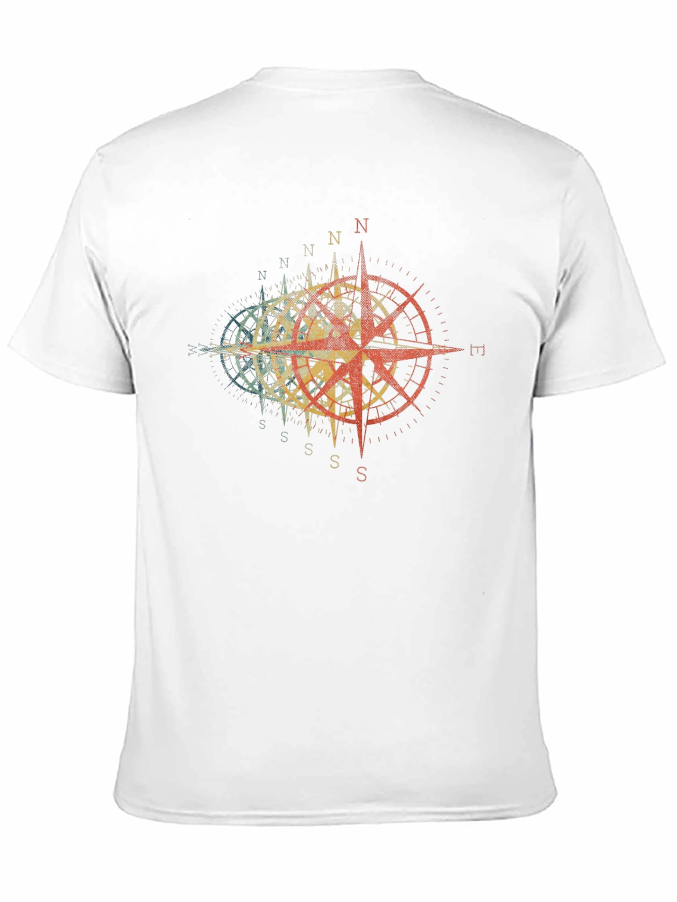 Black Vintage Compass Graphic T-Shirt view 11