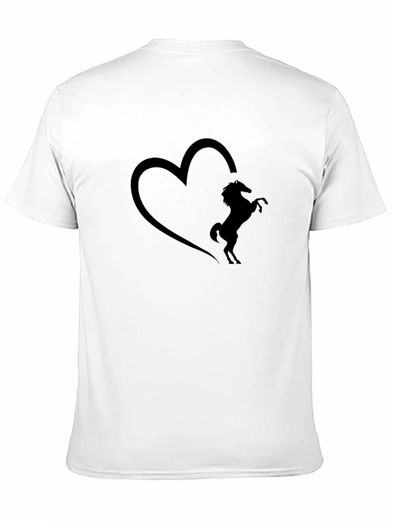 Black Heart Horse Silhouette Black T-Shirt view 11
