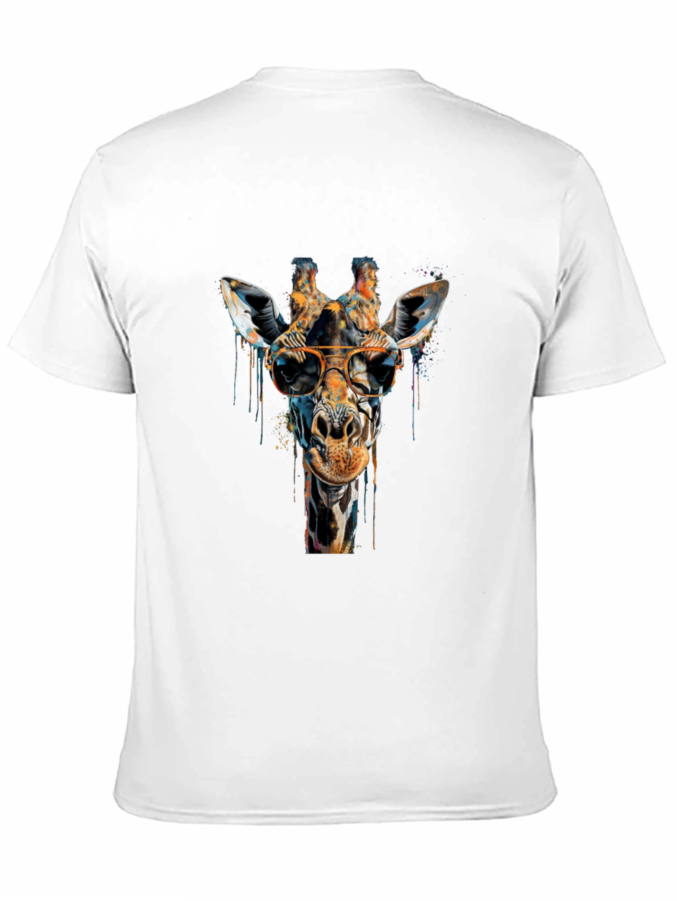 Black Cool Giraffe Graphic Tee - Unisex Black T-Shirt view 11