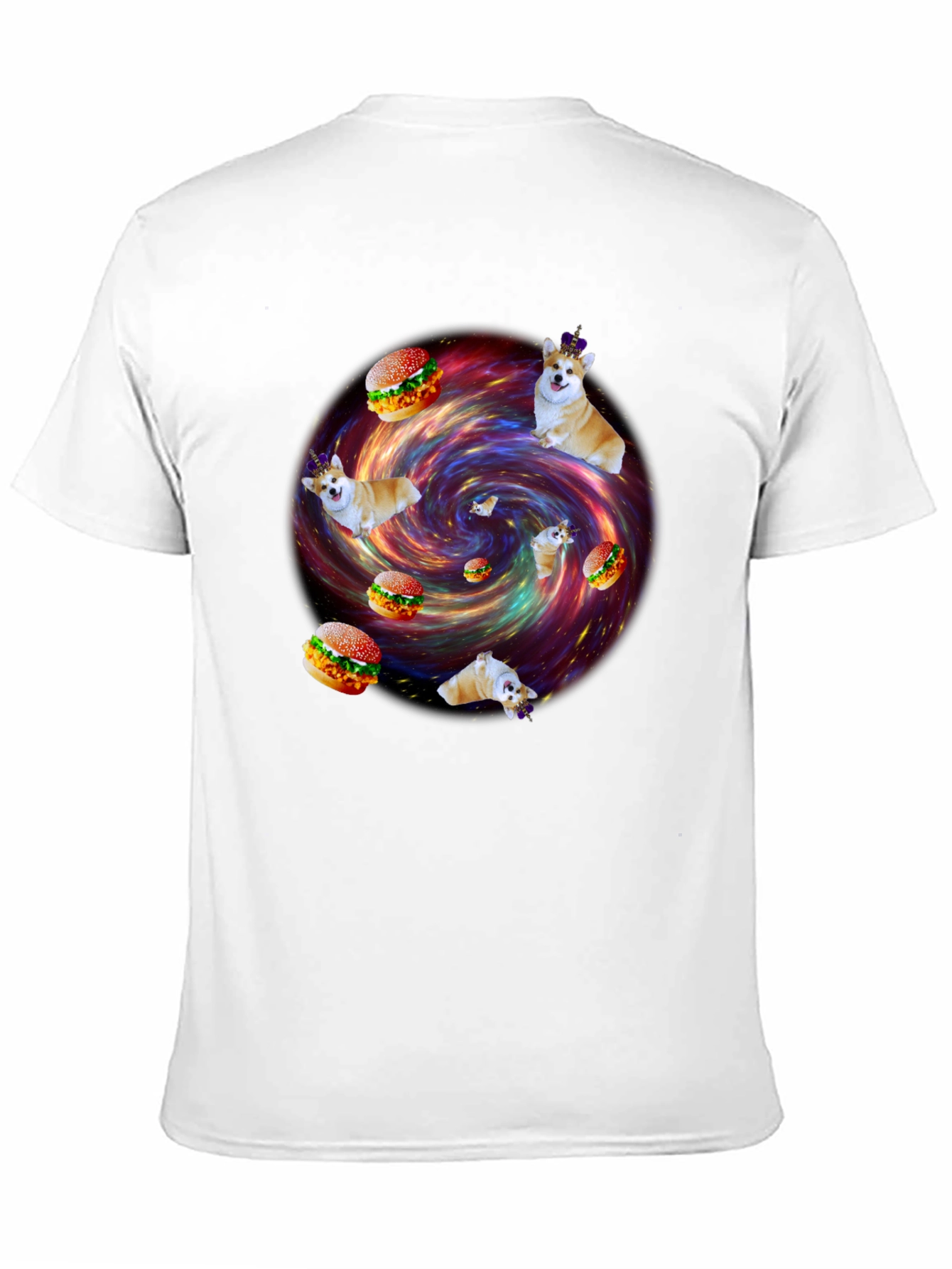 Black Corgi Burger Galaxy Graphic Tee - Unisex view 11