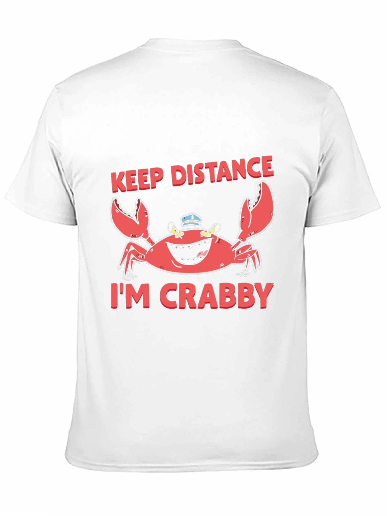 Black Keep Distance I'm Crabby Funny Graphic T-Shirt view 11