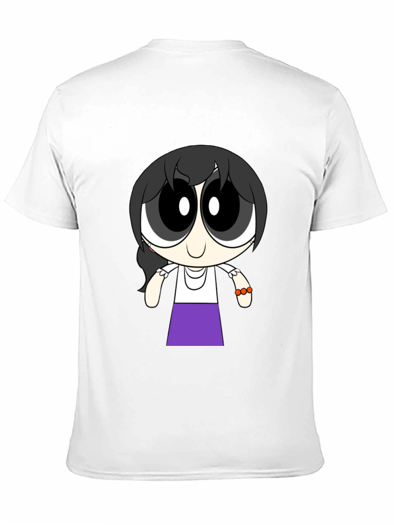 Black Cartoon Girl T-Shirt - Black Cotton Tee view 11
